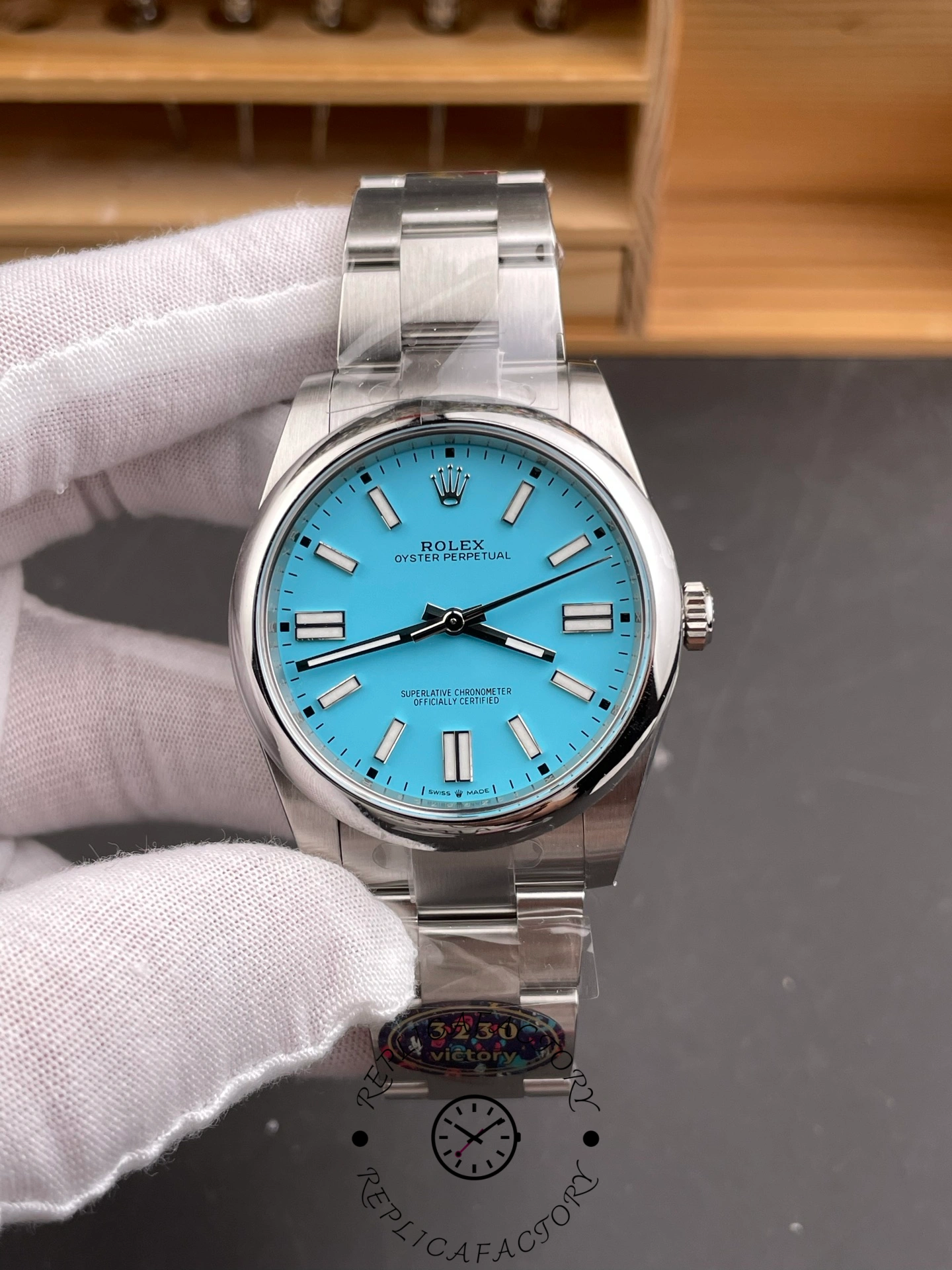 Rolex Men's Oyster Perpetual 41 Turquoise Dial m124300 0006 Men's Watch