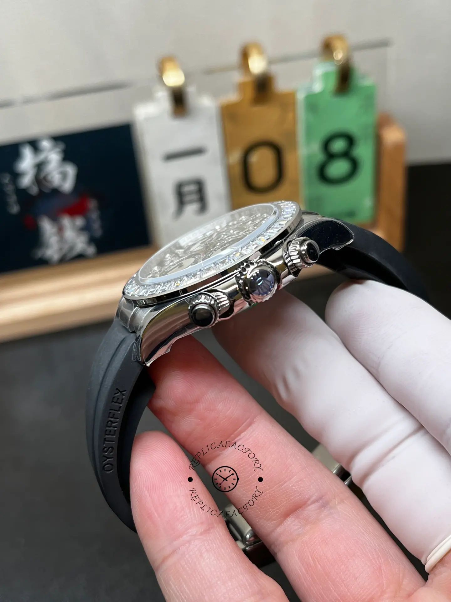 Rolex Daytona 40mm Eye of the Tiger White Gold Diamond Dial Oysterflex 116589TBR