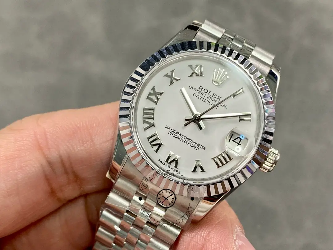 Rolex Datejust 31 White Roman Dial Fluted Bezel Jubilee 278274 0010 Ladies Watch