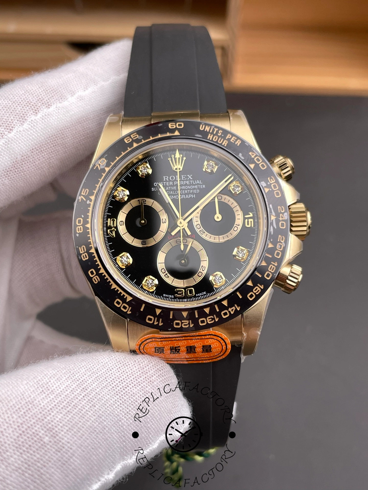 Rolex Daytona 116518LN Black Diamond Dial 40mm Mens Replica Watch