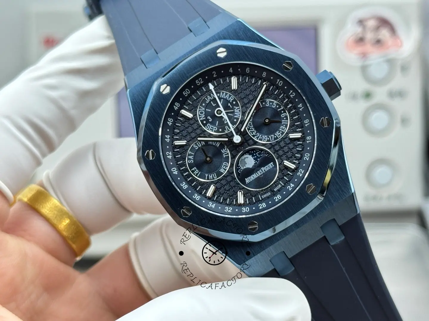 AP 26579CS.OO.1225CS.01 Royal Oak 41MM Blue Rubber Strap 1:1 Clone