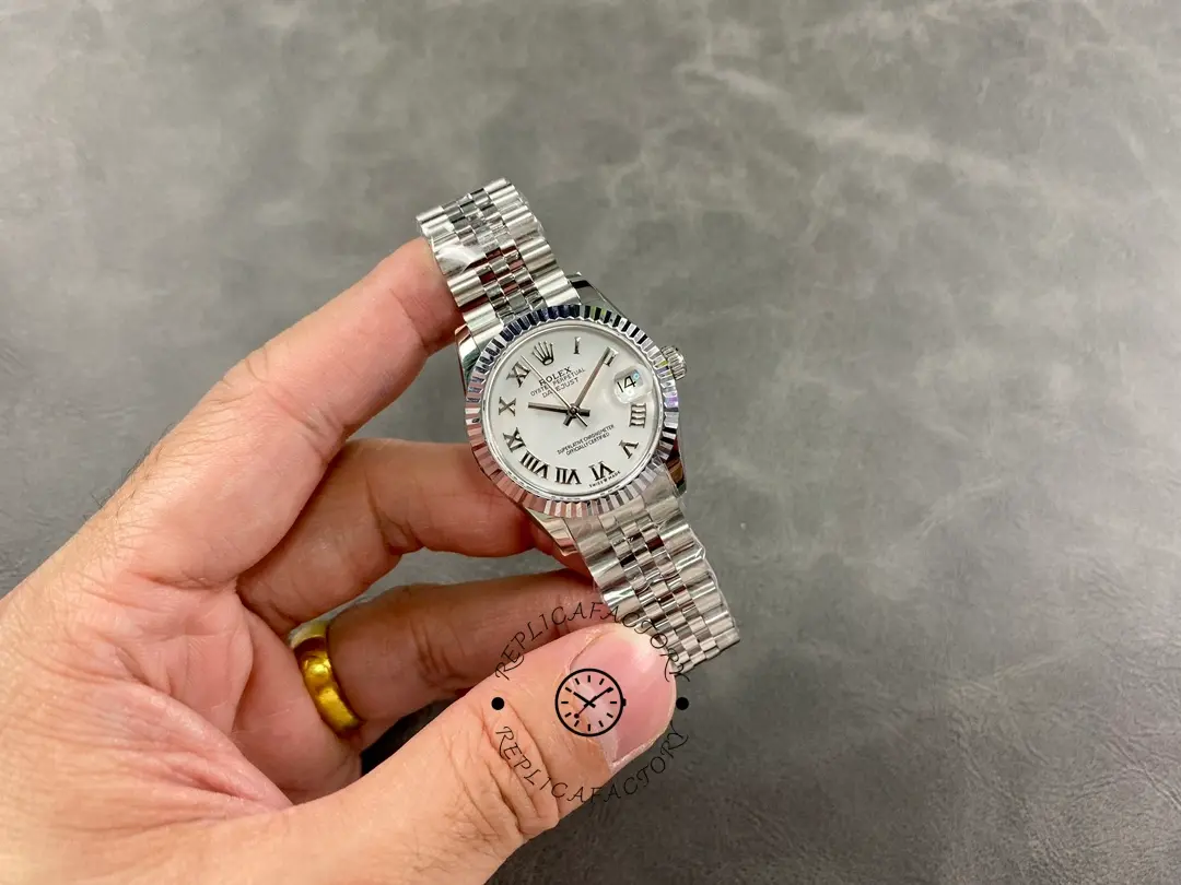 Rolex Datejust 31 White Roman Dial Fluted Bezel Jubilee 278274 0010 Ladies Watch