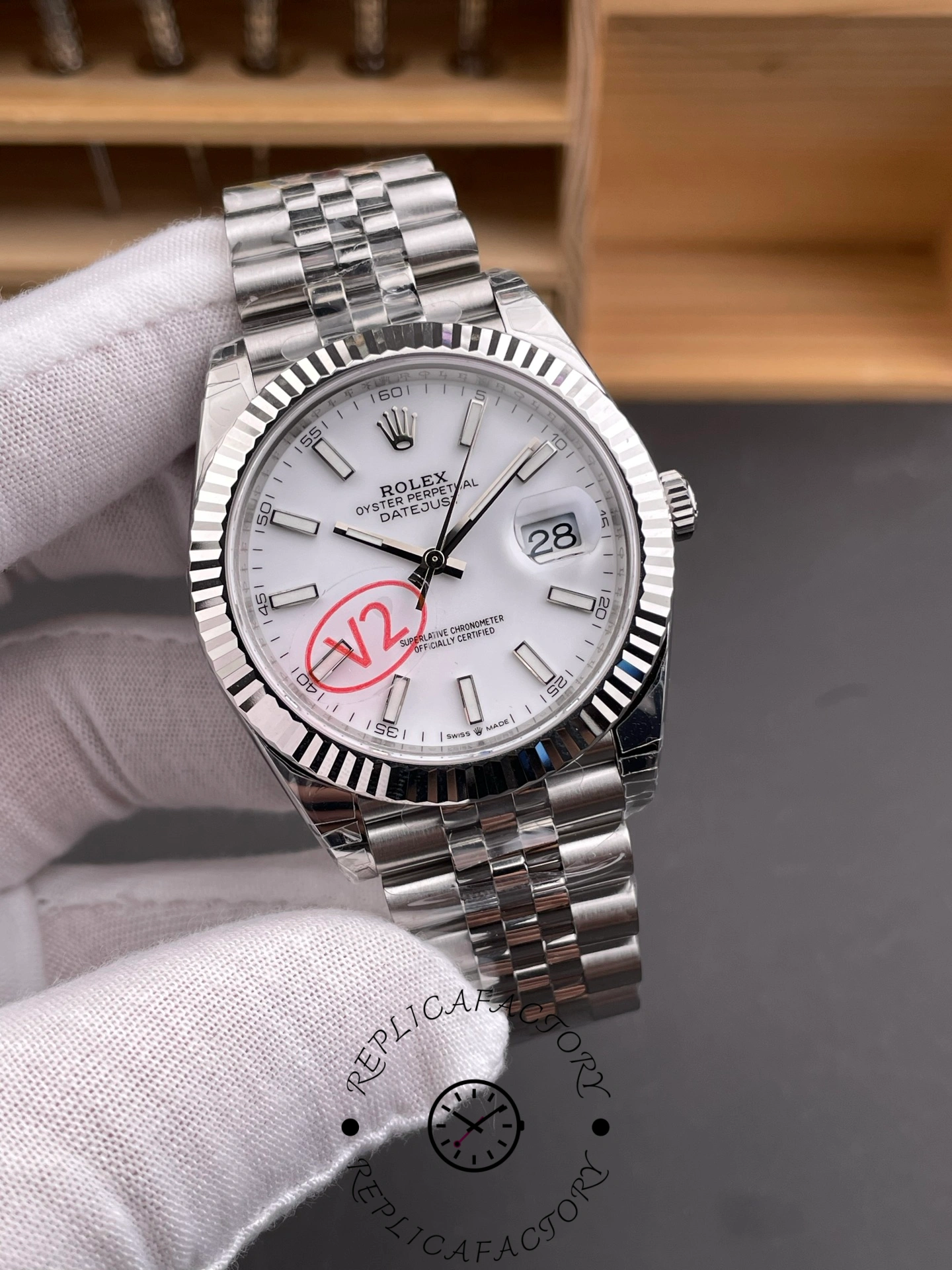Rolex Datejust 41 Steel & White Gold White Dial Jubilee Bracelet M126334 0010 Men's Watch