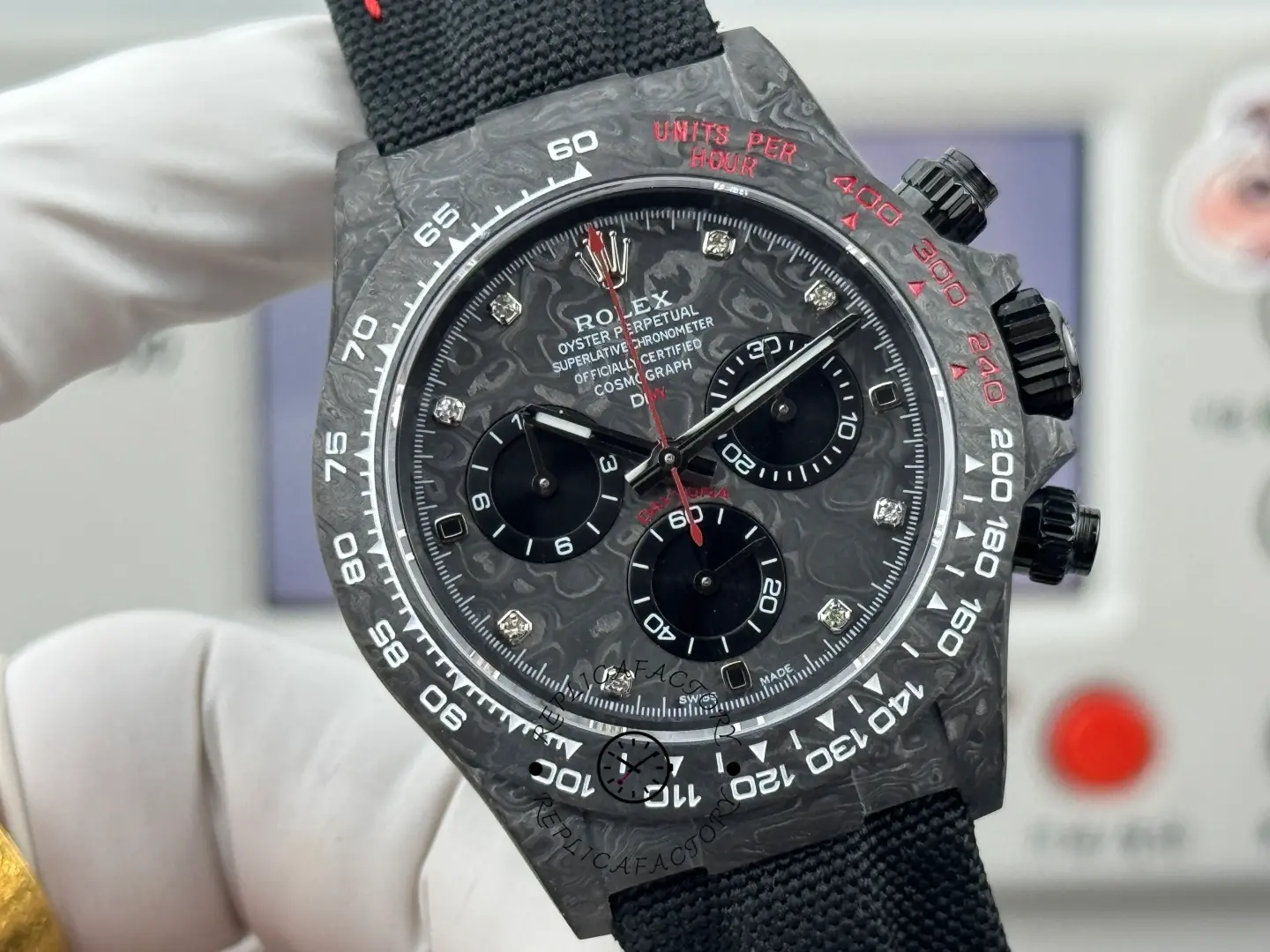 Rolex Daytona Cosmograph DIW Diamond Index Carbon Fiber 40mm Replica