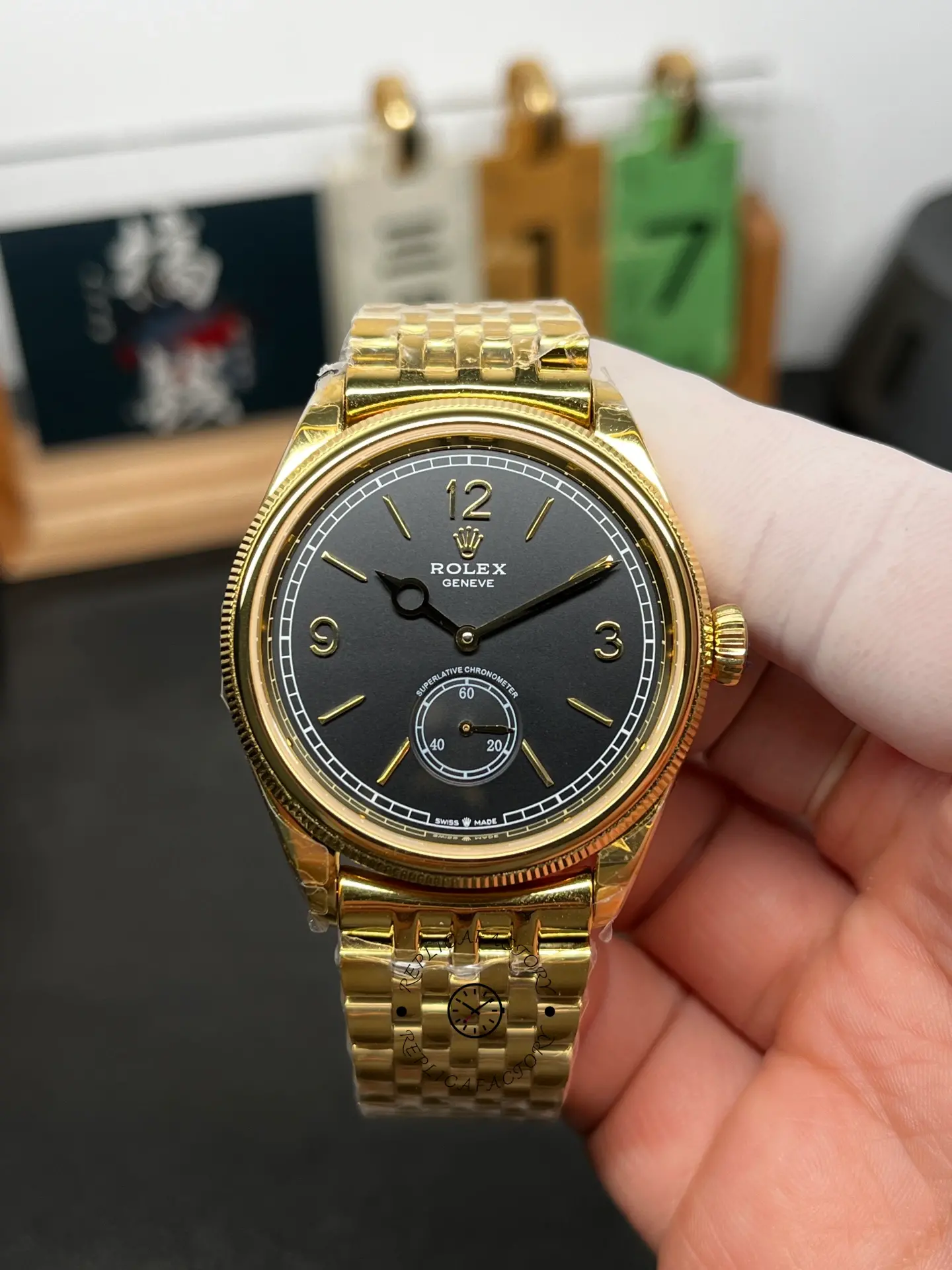 1:1 Clone Rolex 1908 52508 0007 Black Dial Settimo Bracelet