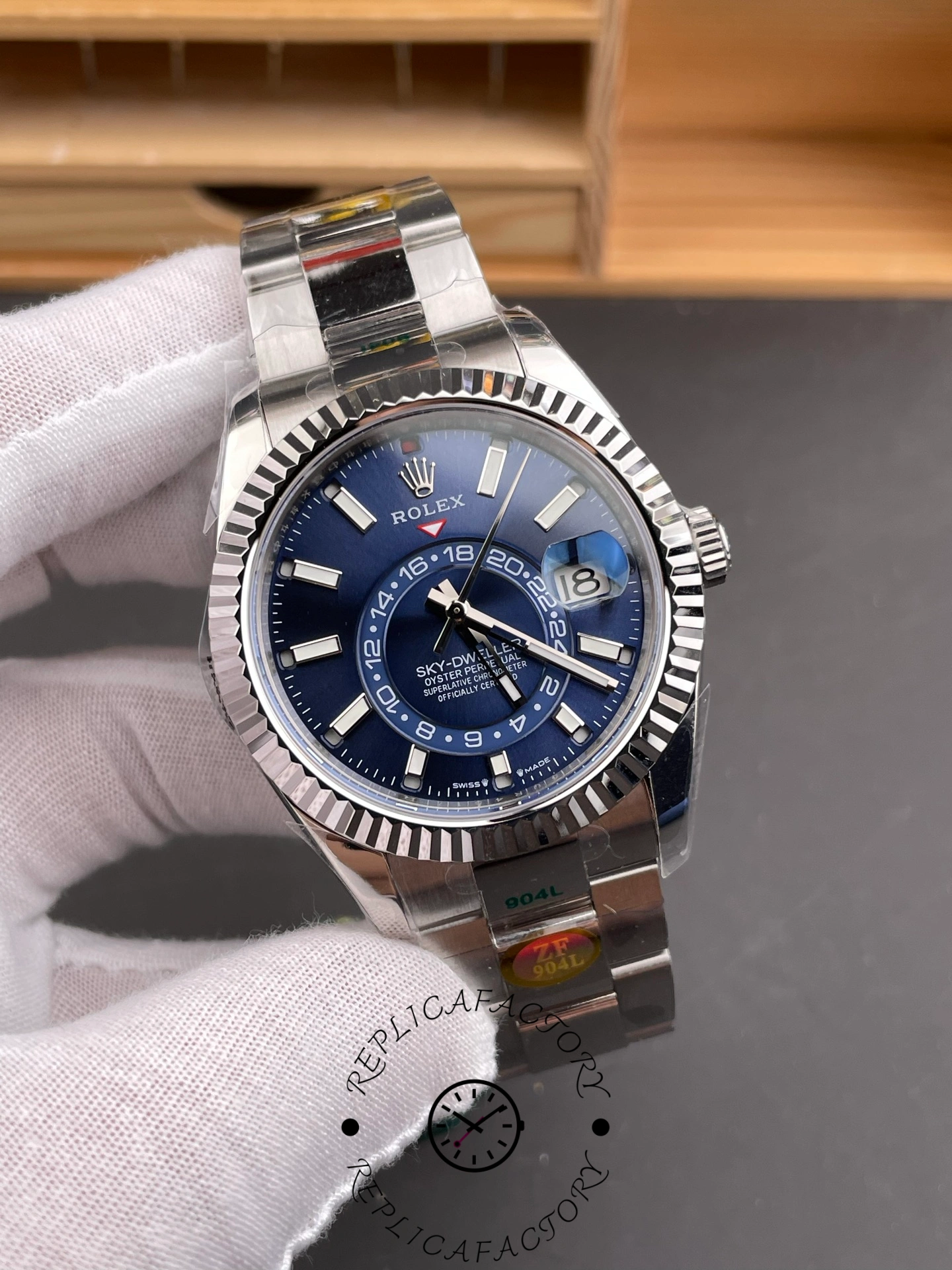 Rolex Sky-Dweller 42 m336934 0005 Stainless Steel Blue Dial Replica Watch