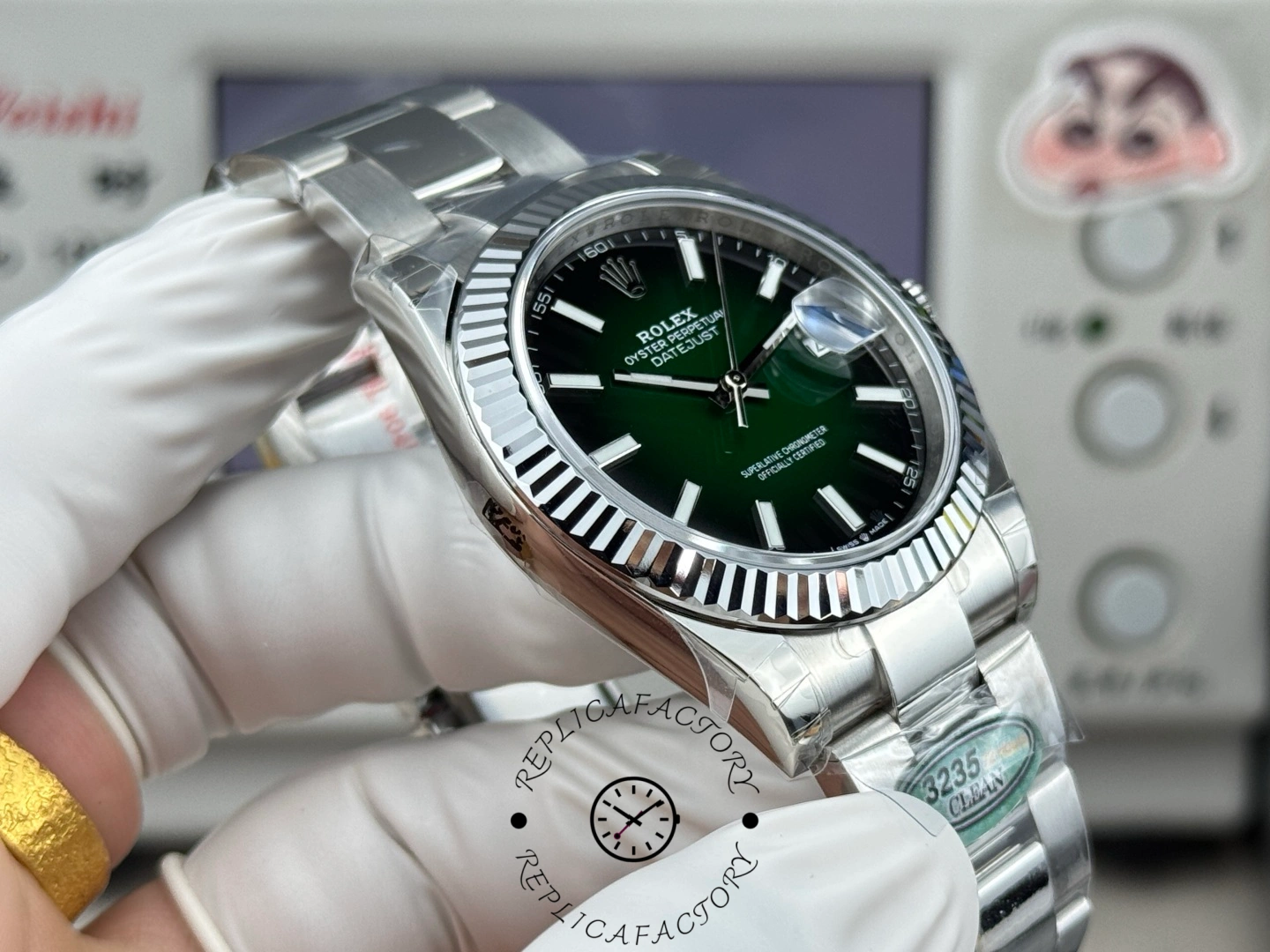 1:1 Rolex Datejust 126334-0033 Steel Green Ombré Dial 41mm