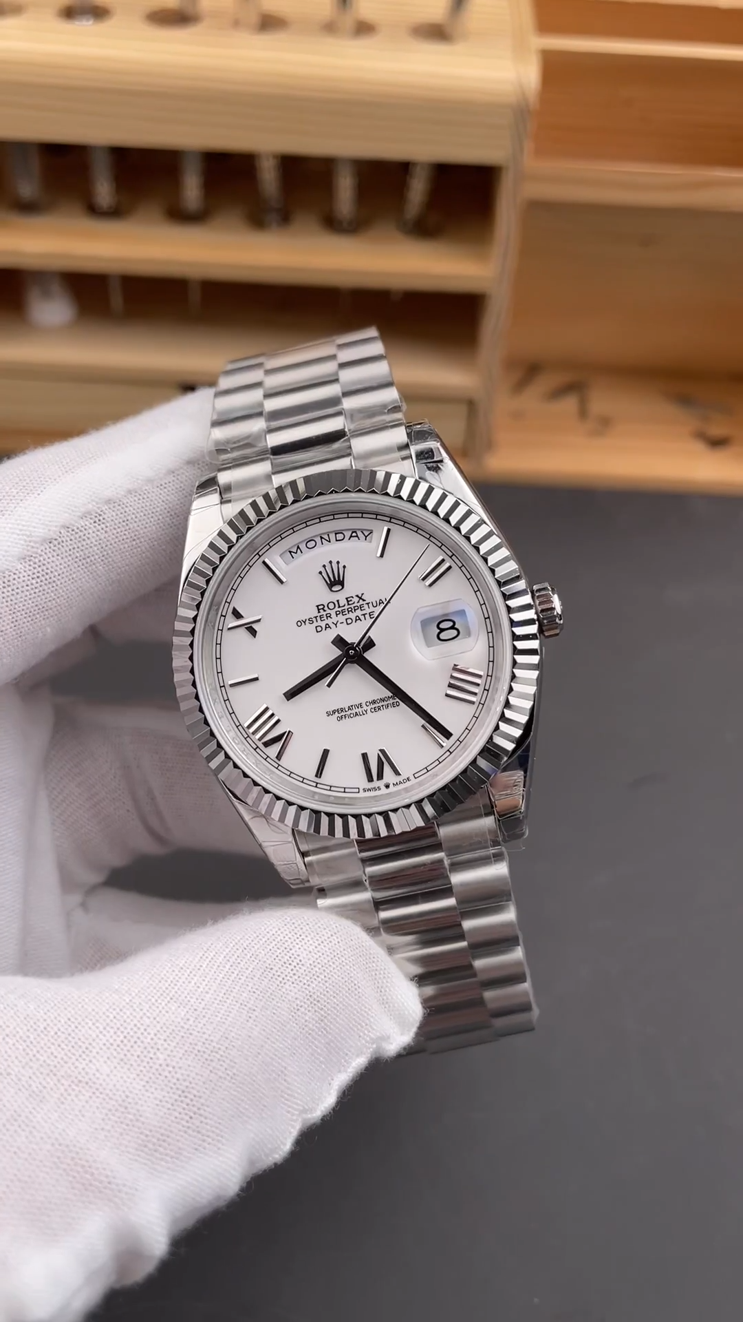 Rolex Day Date 36 White Dial Platinum President Bracelet m128236 0017