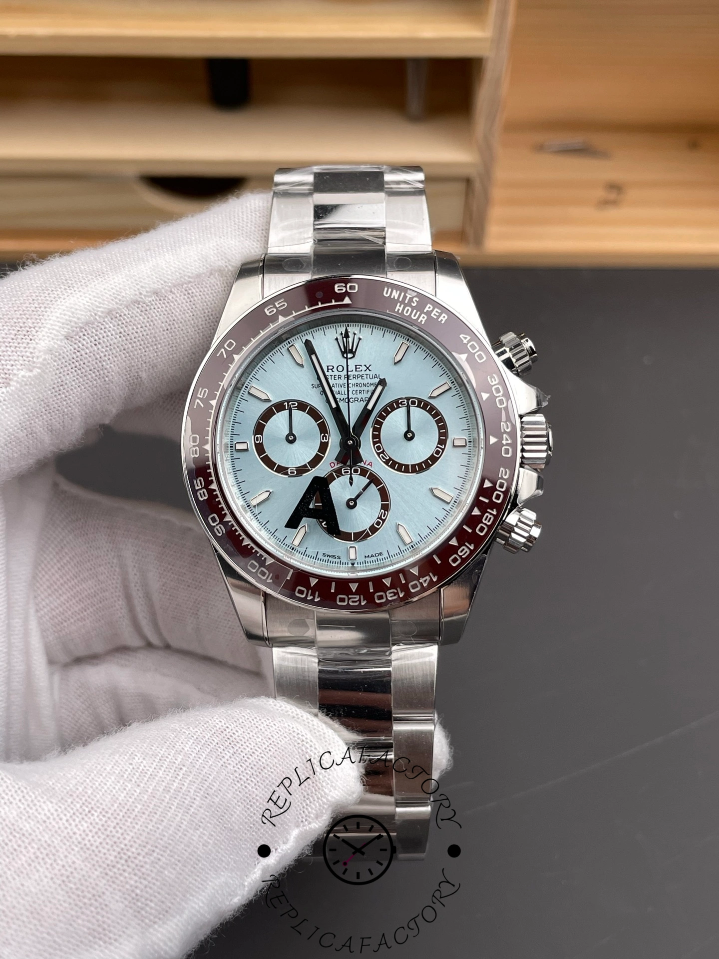 Rolex Platinum Cosmograph Daytona Ice Blue Index Dial Oyster Bracelet 126506 0001
