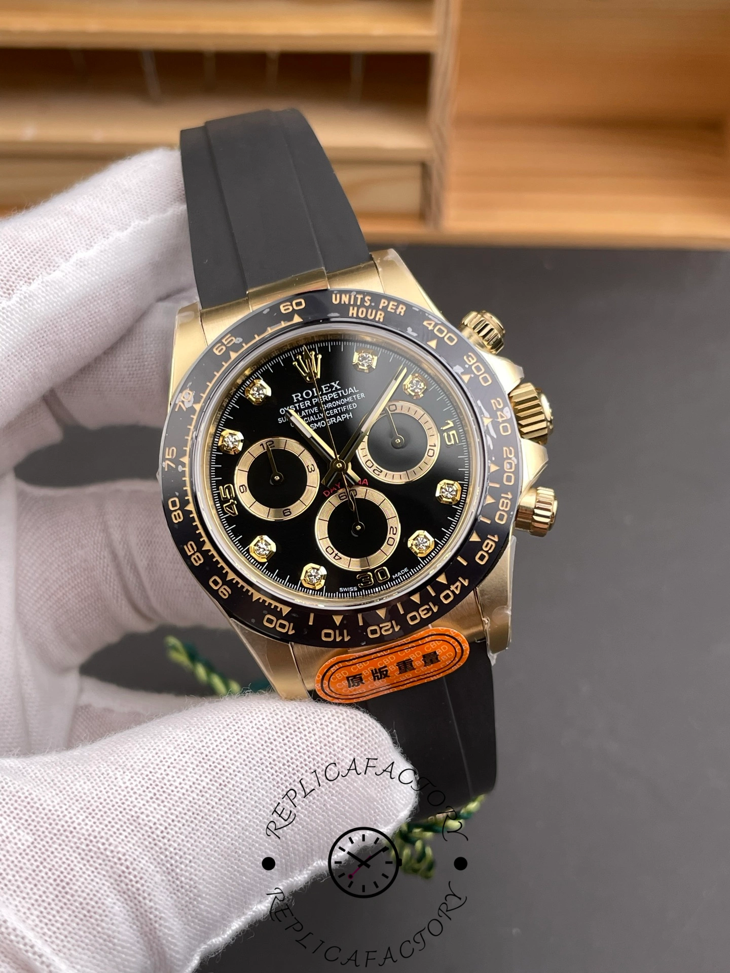Rolex Daytona 116518LN Black Diamond Dial 40mm Mens Replica Watch