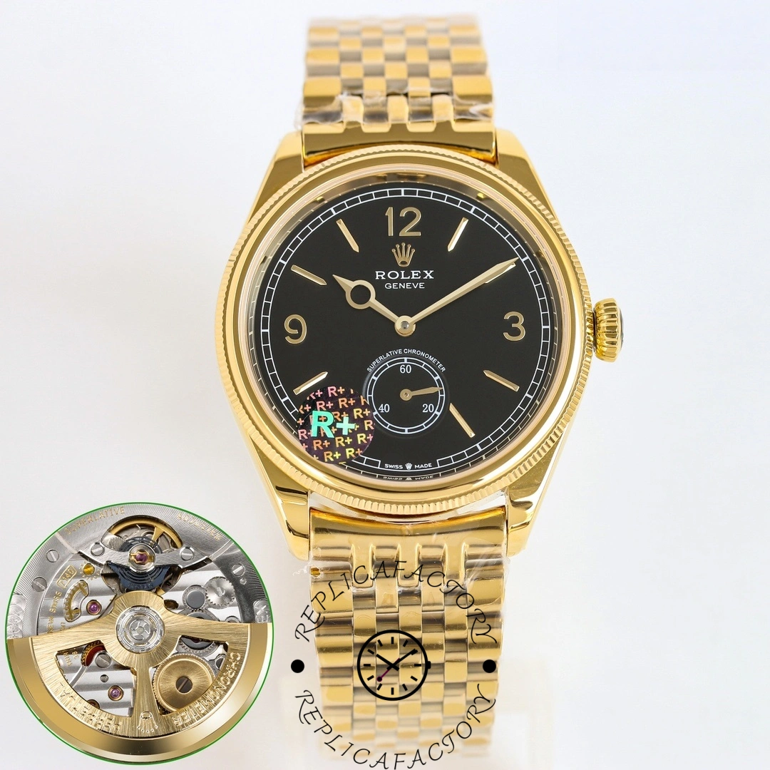 Straight-on dial view of Rolex 1908 52508-0007 highlighting small seconds sub-dial.