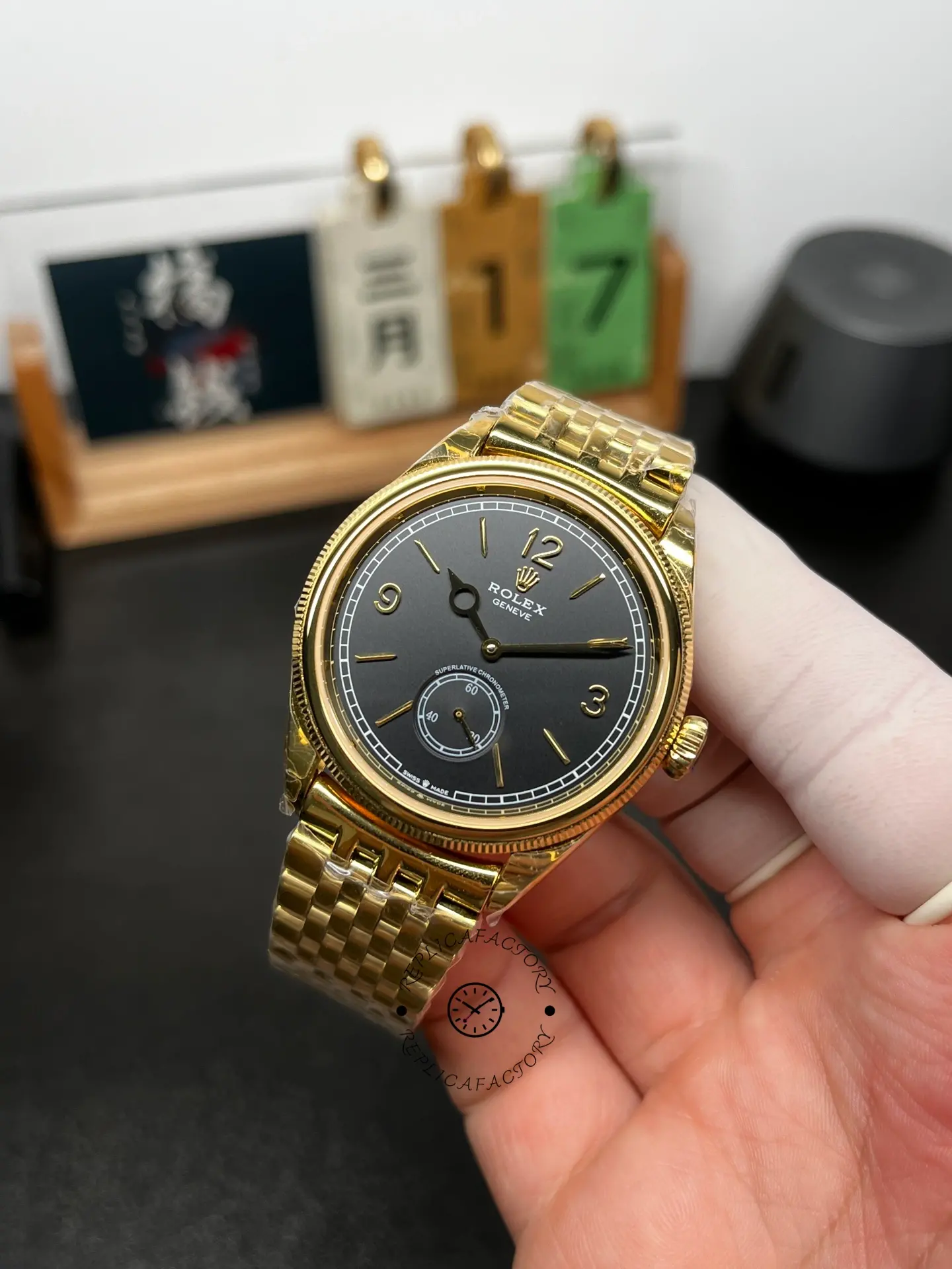 1:1 Clone Rolex 1908 52508 0007 Black Dial Settimo Bracelet