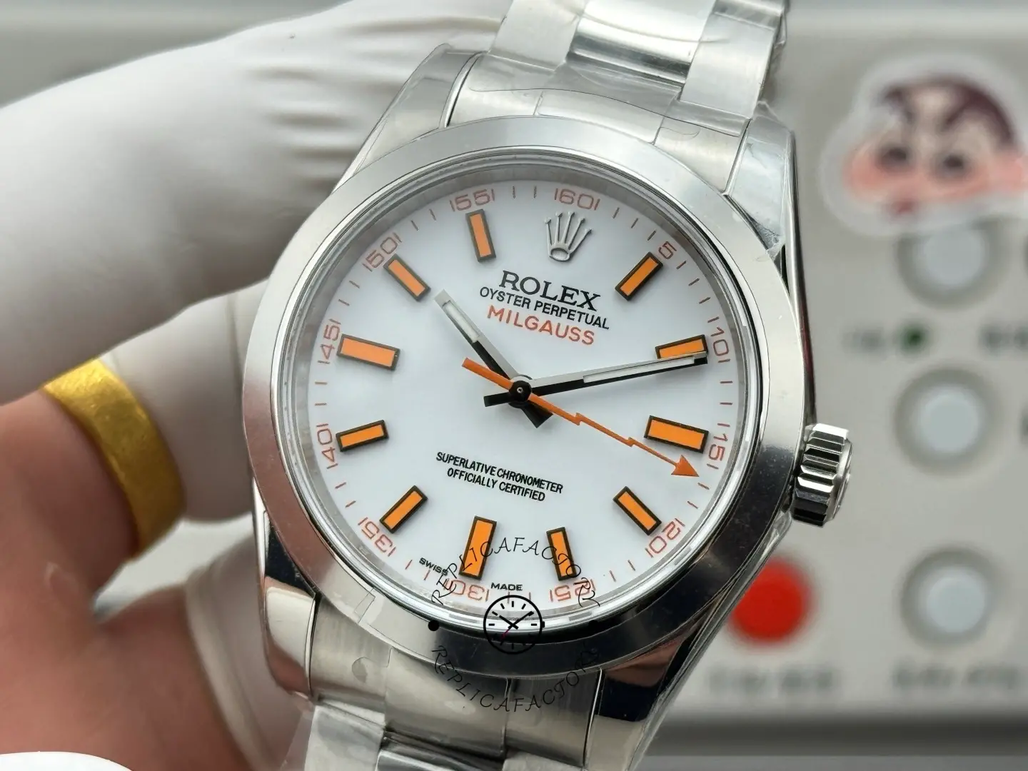 Rolex Milgauss 116400-0002 Automatic White Dial 40mm Mens Replica Watch