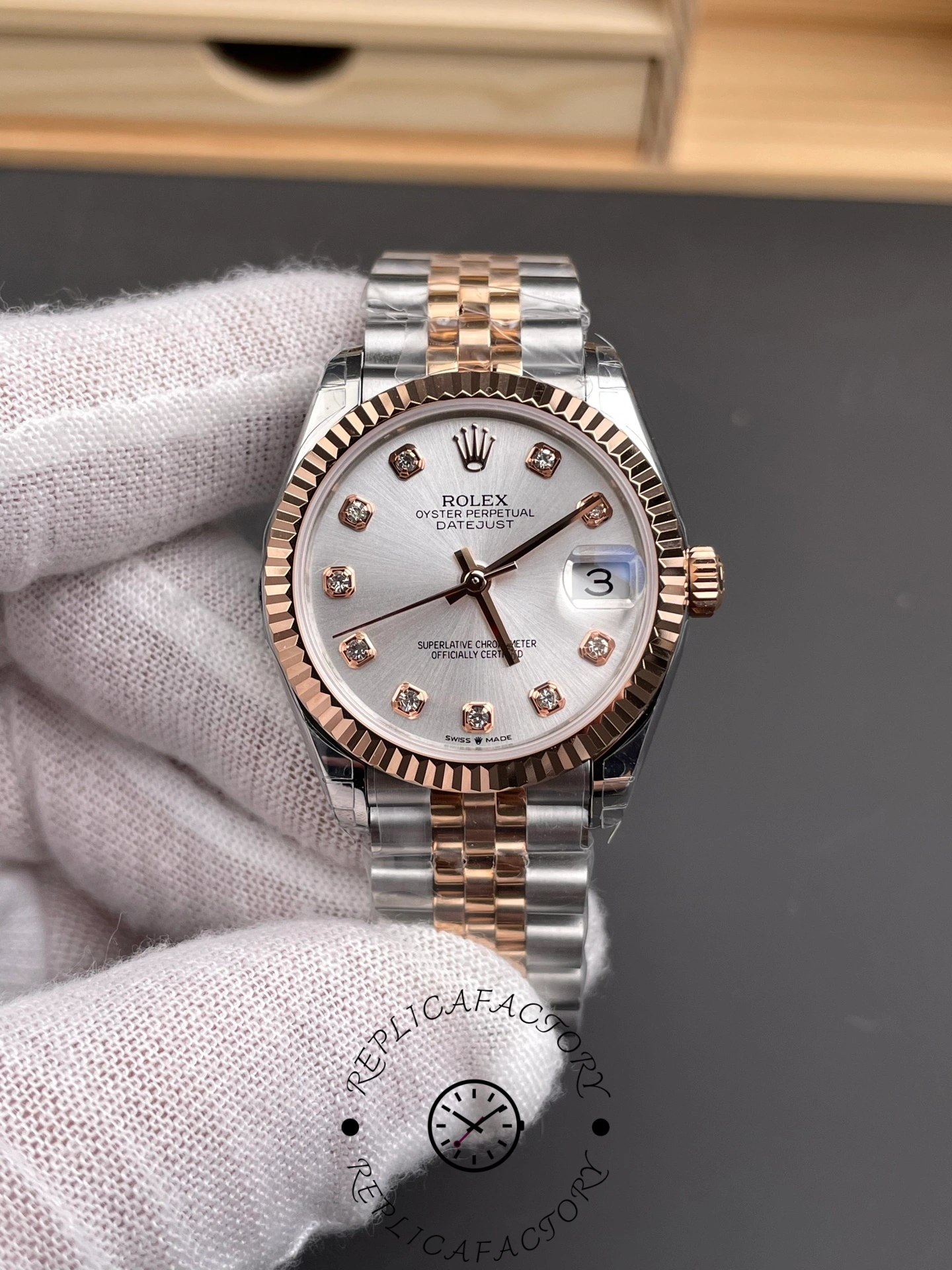 Rolex Datejust 31mm Silver Diamond Dial Oystersteel 278271 0016