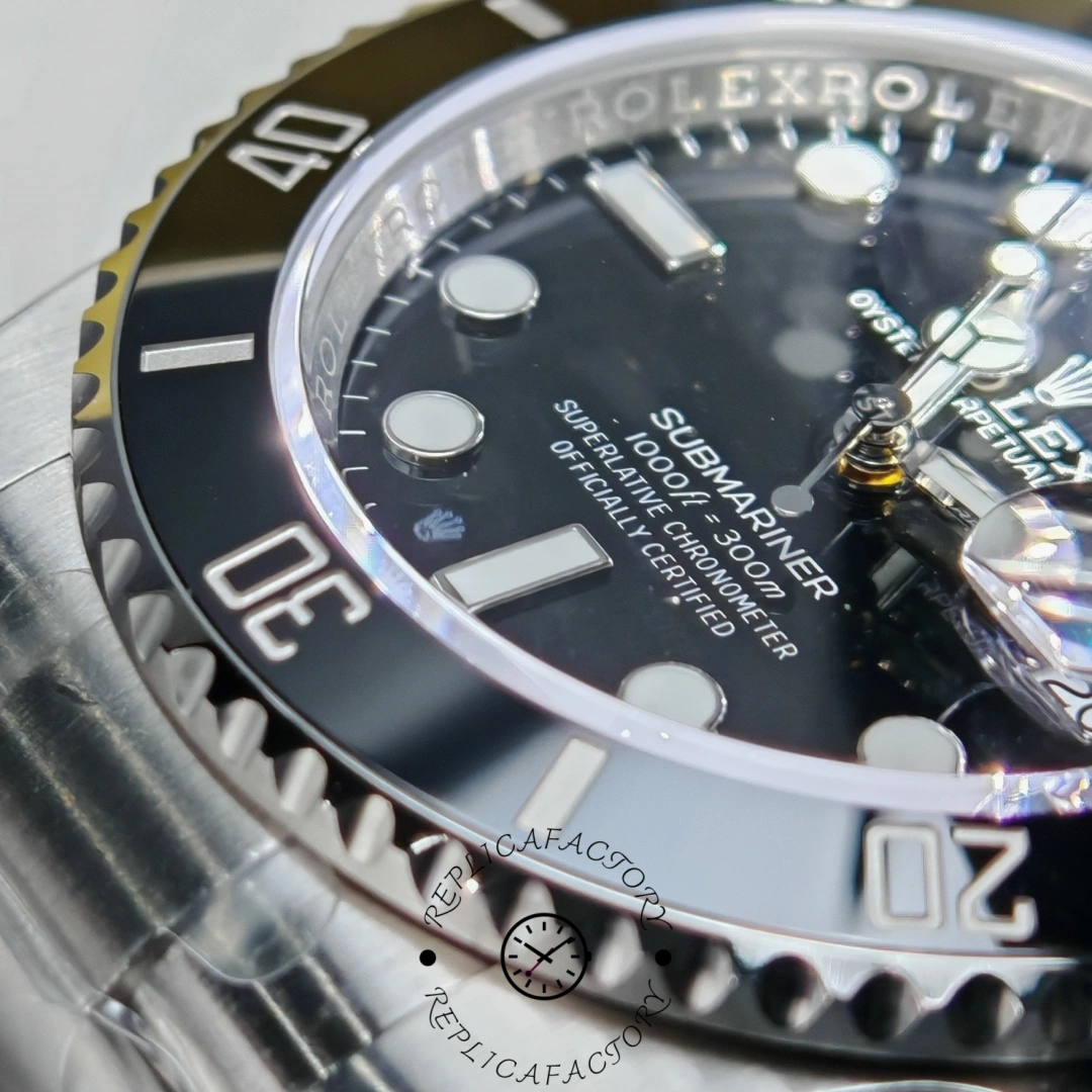 VSF Rolex Submariner 126610LN laser etched crown at 6 o'clock