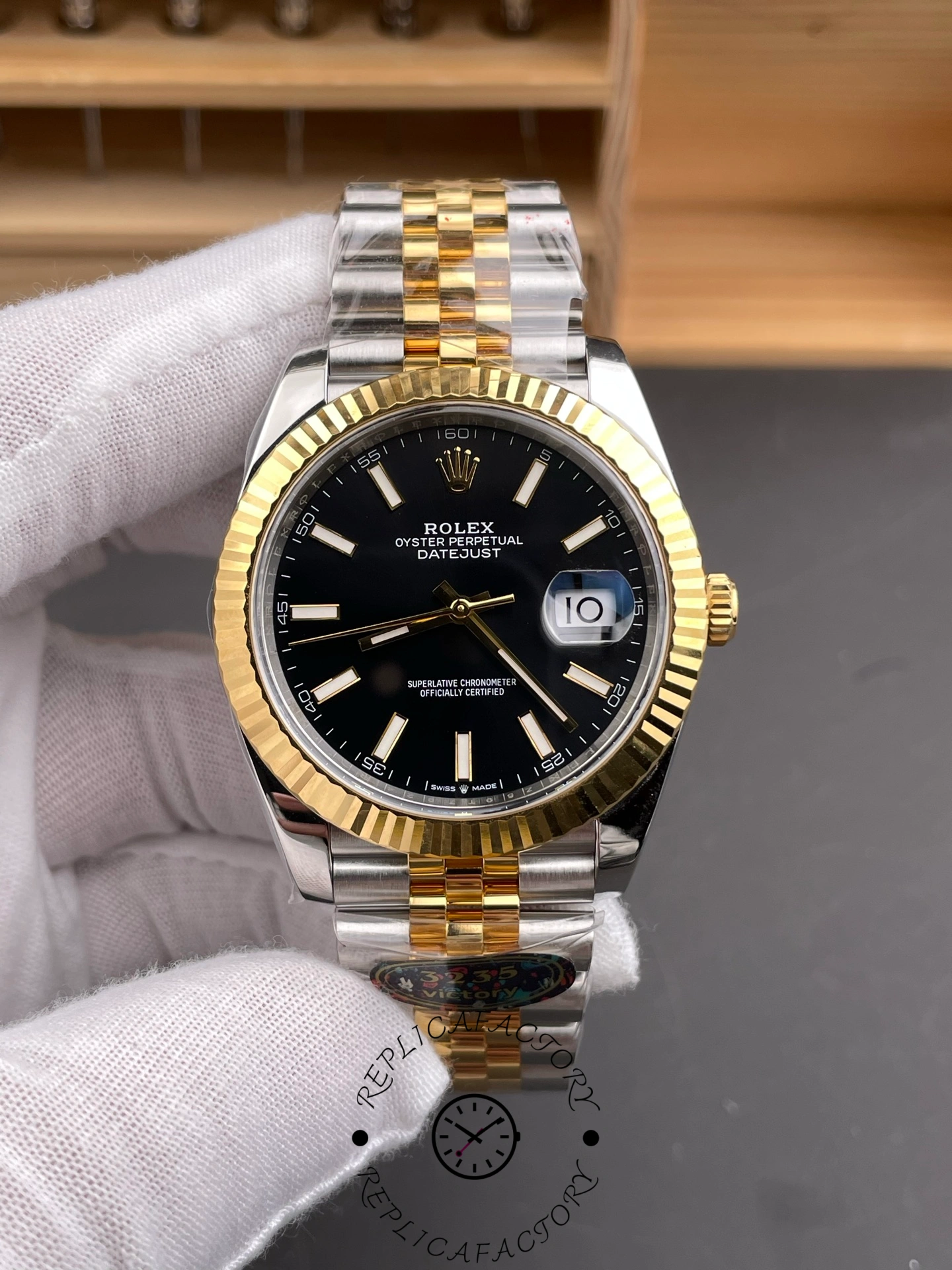 Rolex Datejust 41 Black Dial Gold & Steel 126333 0014 Men's Watch