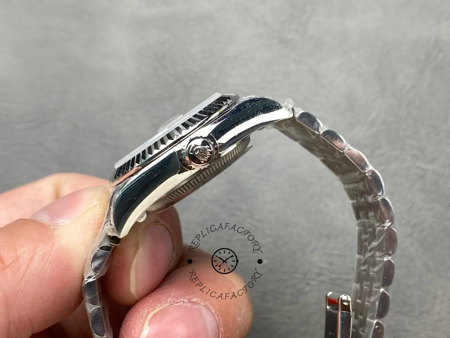 Rolex Datejust 279174 Stainless Steel Dark Grey Diamond Dial 28mm Lady Replica Watch