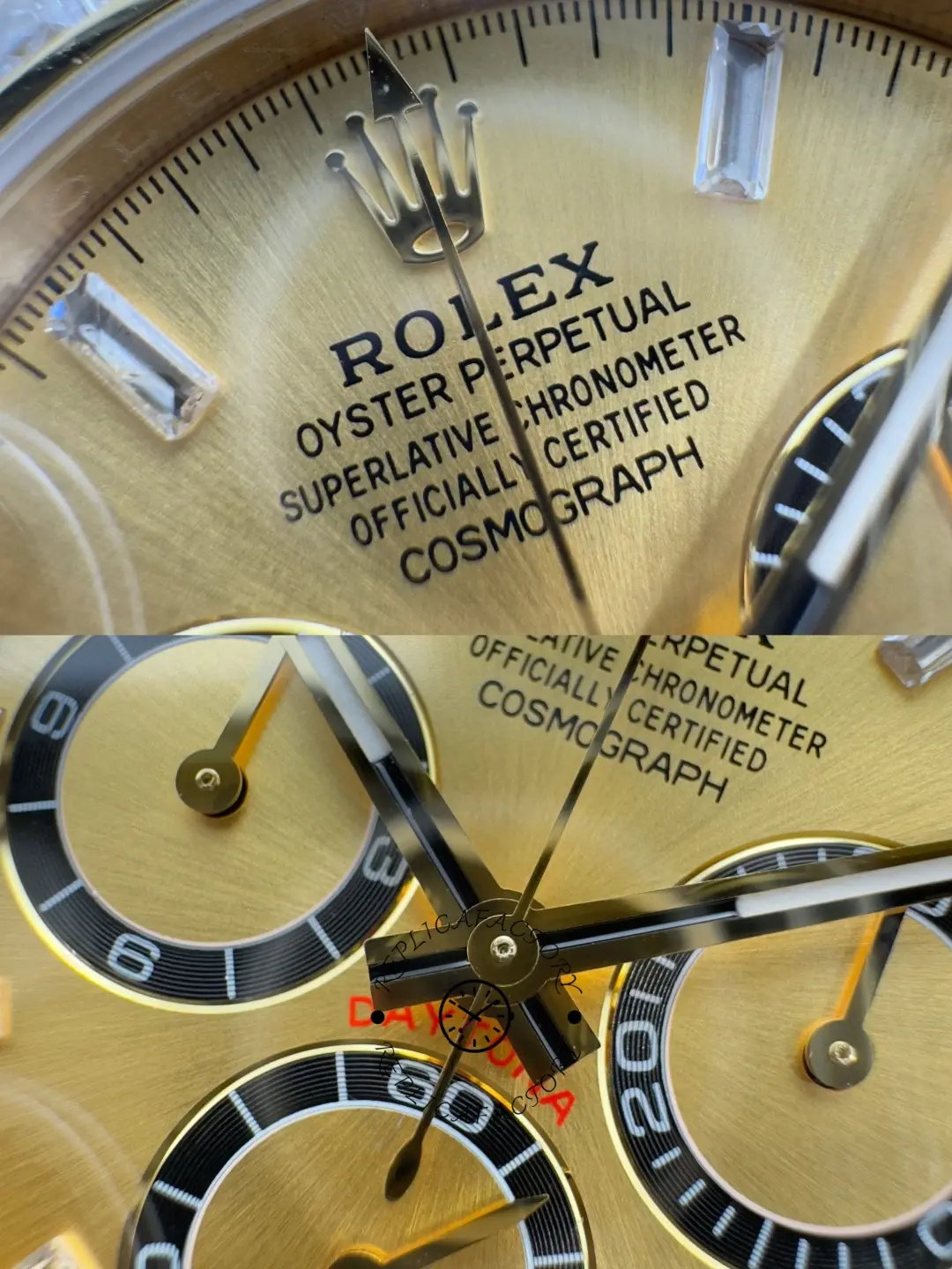Clone Rolex Daytona 126538TBR-0004 Gold Dial & Oysterflex Strap