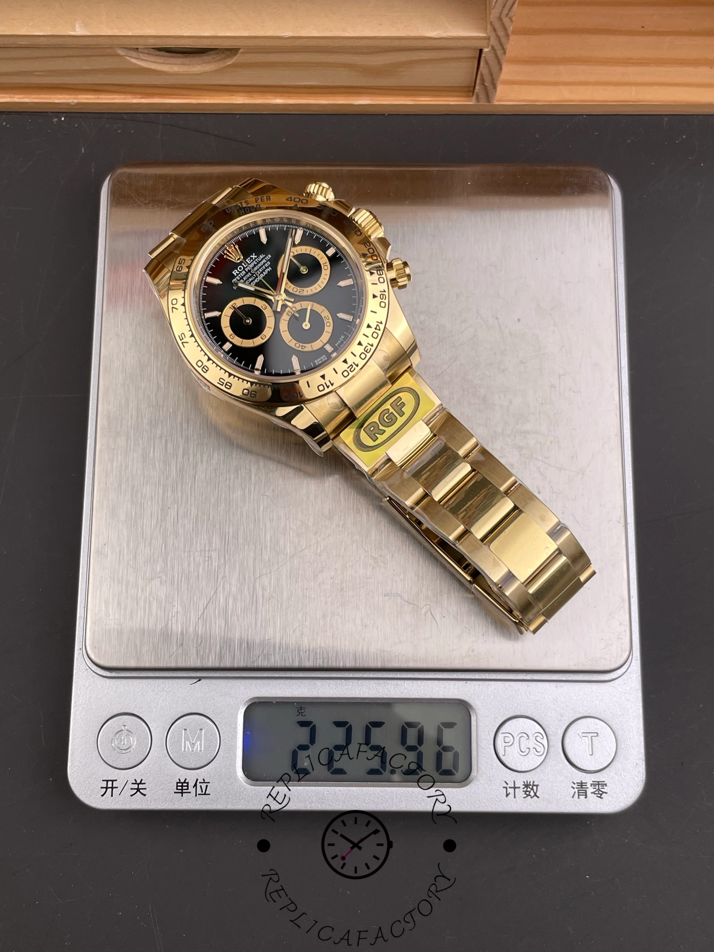 Rolex Daytona 40mm Yellow Gold Oyster Bracelet with Black Stick Dial 126508 0004