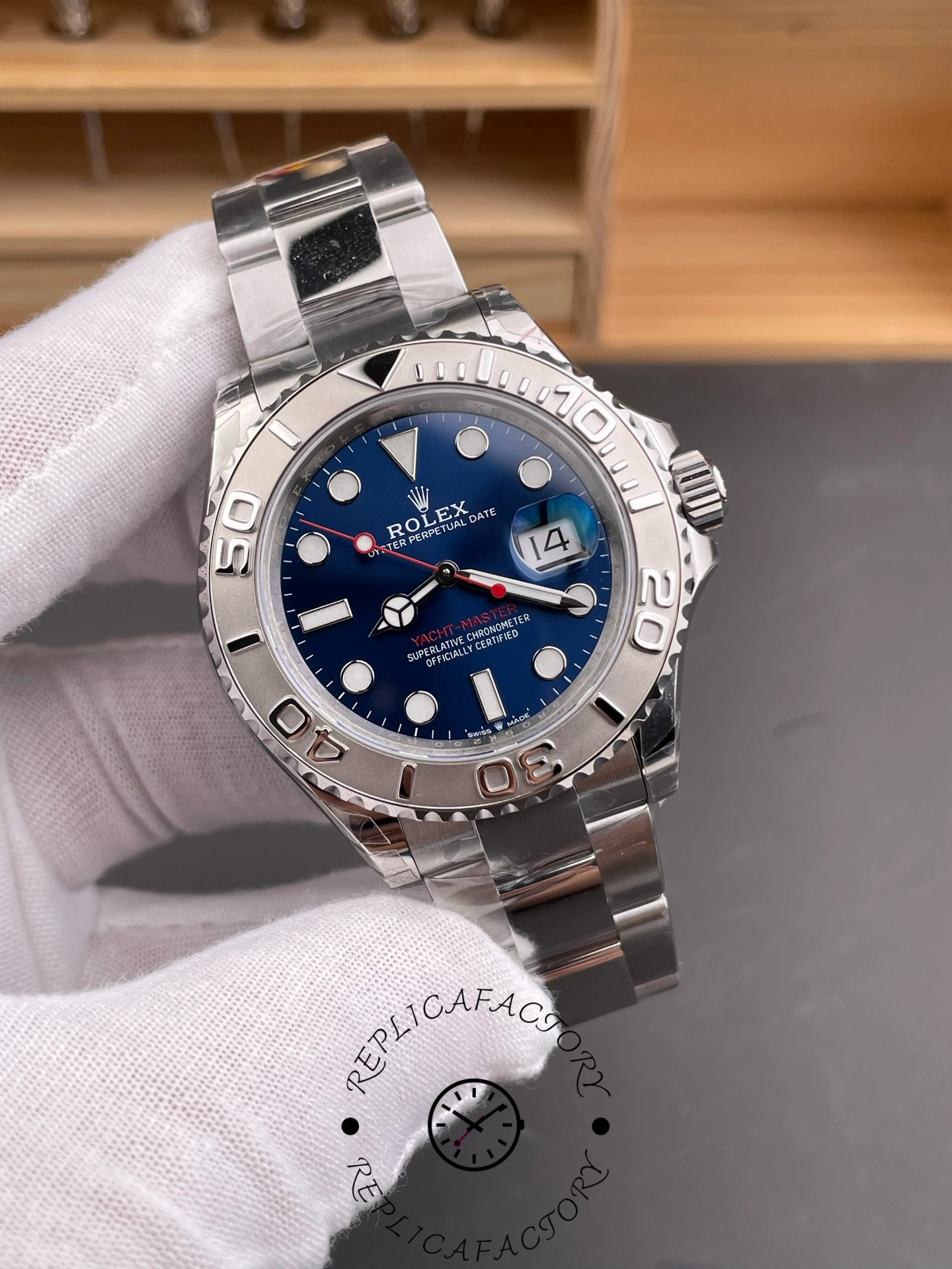 Rolex Yacht-Master 126622 Platinum Bezel Blue Dial 40MM Mens Replica Watch