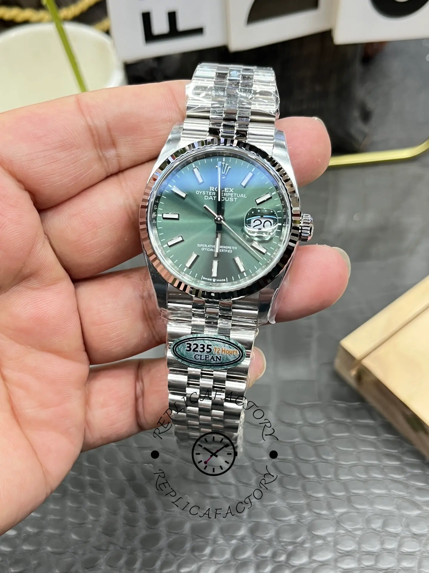 Rolex Datejust 126234 Stainless Steel Mint Green Dial 36MM Unisex Replica Watch