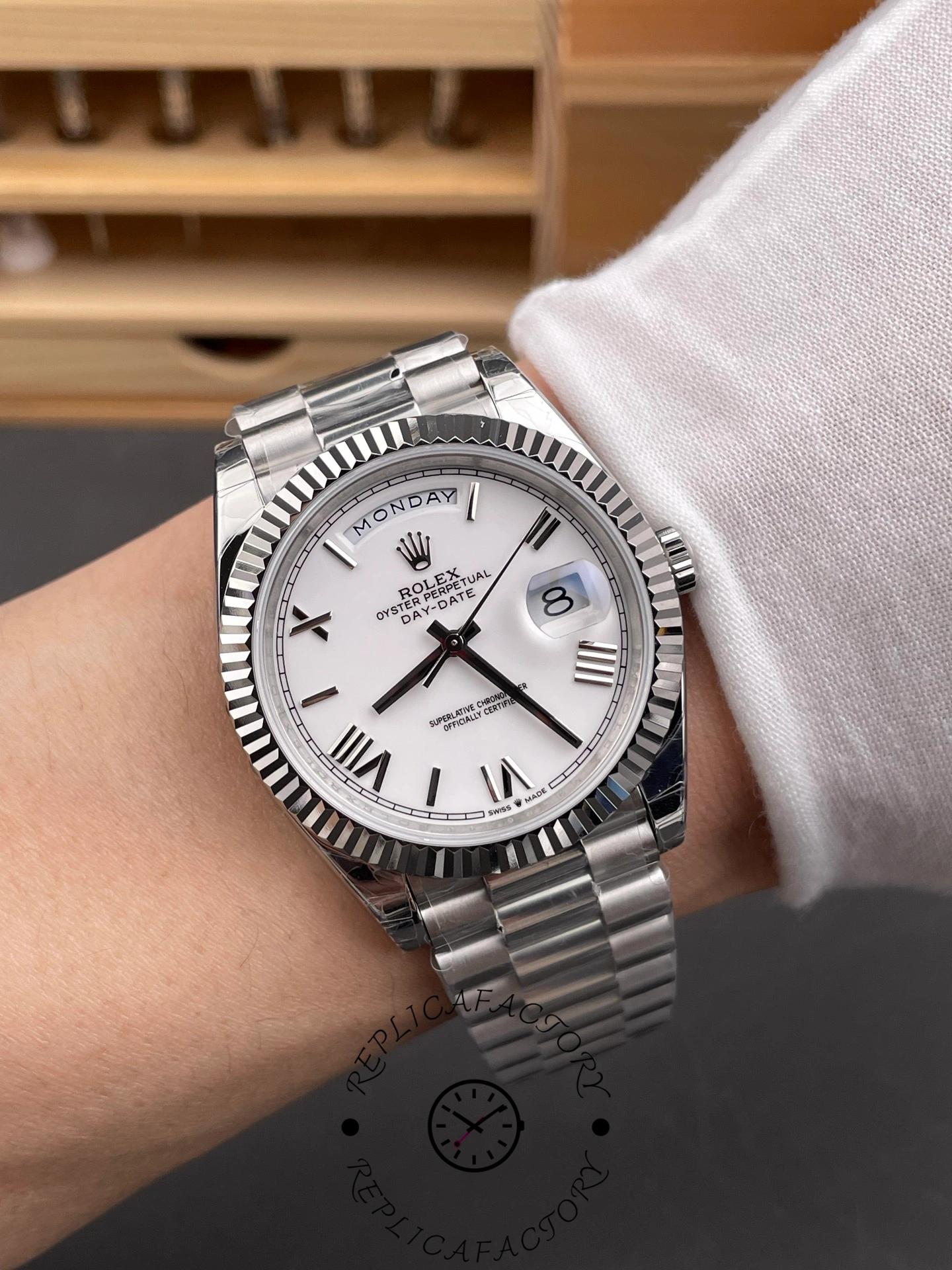 Rolex Day Date 36 White Dial Platinum President Bracelet m128236 0017