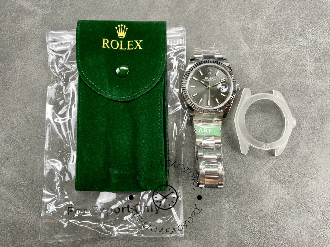 Rolex Datejust 41 White Gold Fluted Bezel Slate Dial Oyster M126334 0013 Men's Watch