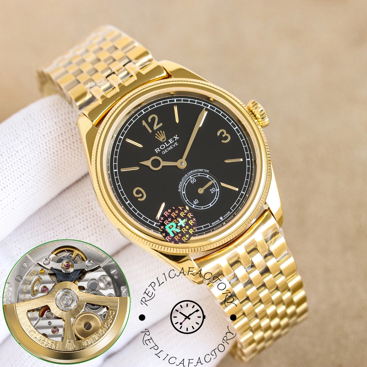 1:1 Clone Rolex 1908 52508 0007 Black Dial Settimo Bracelet