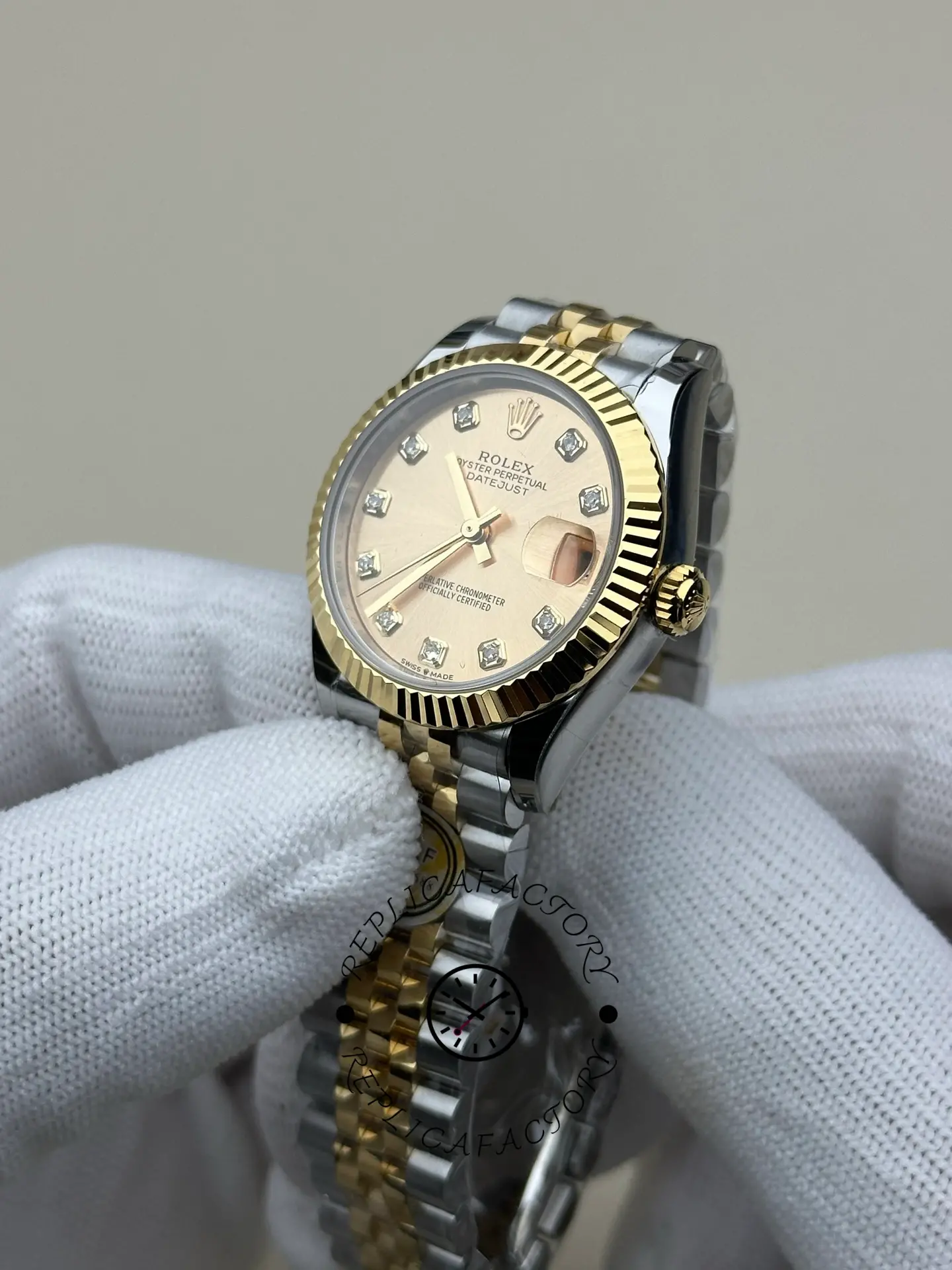 Rolex Datejust 31mm Stainless Steel and Yellow Gold 278273 0026 Champagne Diamond Jubilee
