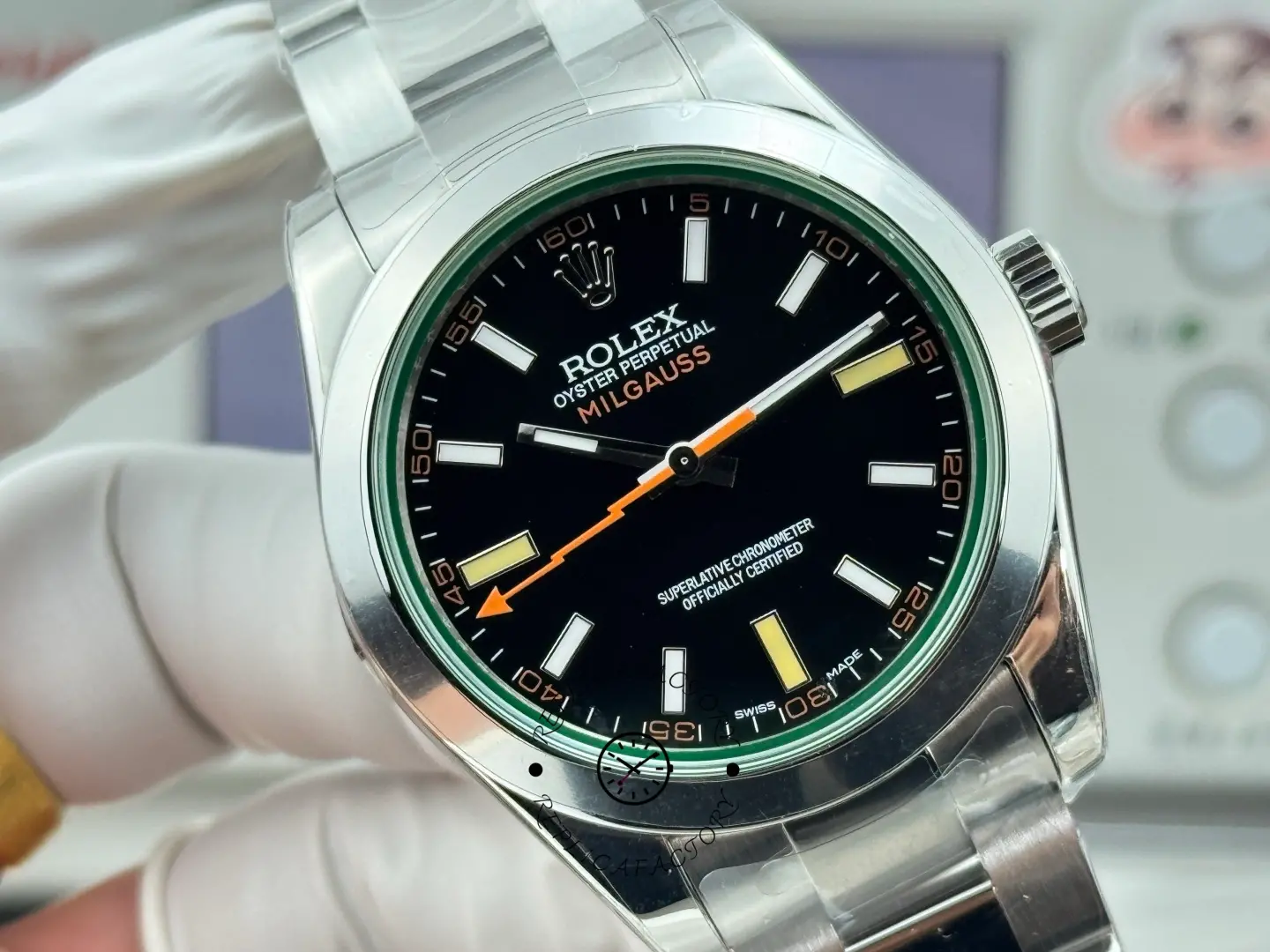 Rolex Milgauss 116400GV-0001 Stainless Steel Black Dial 40MM Mens Replica Watch