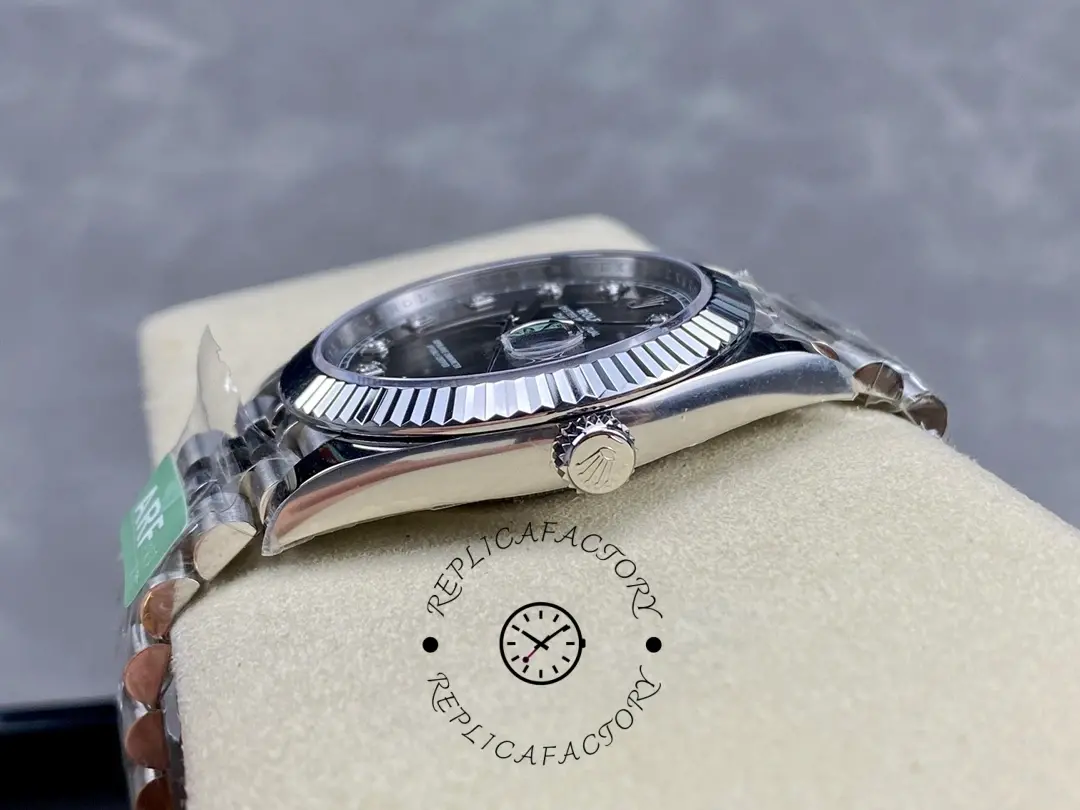 Rolex Datejust 41 Rhodium Diamond Dial Fluted Bezel m126334 0006 Men's Watch