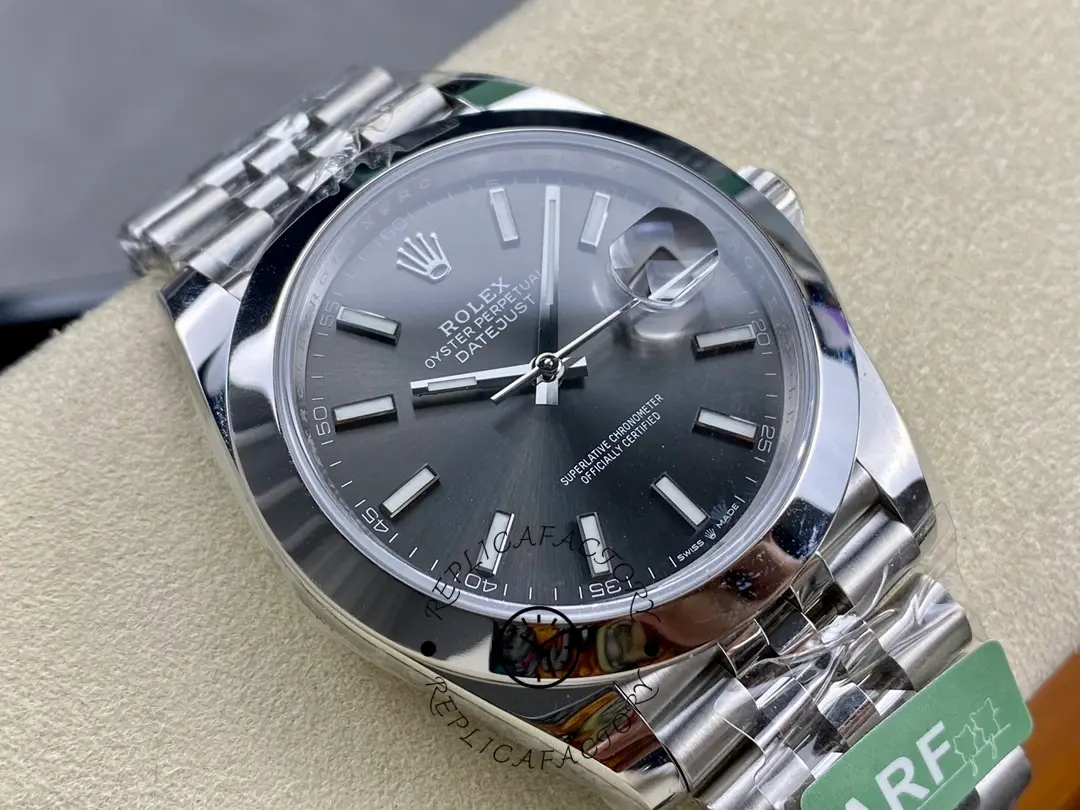 Rolex Datejust 41 Stainless Steel Grey Dial Jubilee Band M126300 0008 Men's Watch