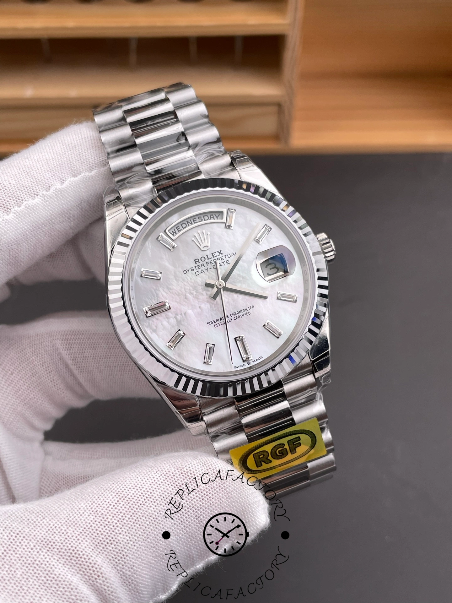 Rolex Day-Date 40 Pearl Diamond Dial M228239-0078