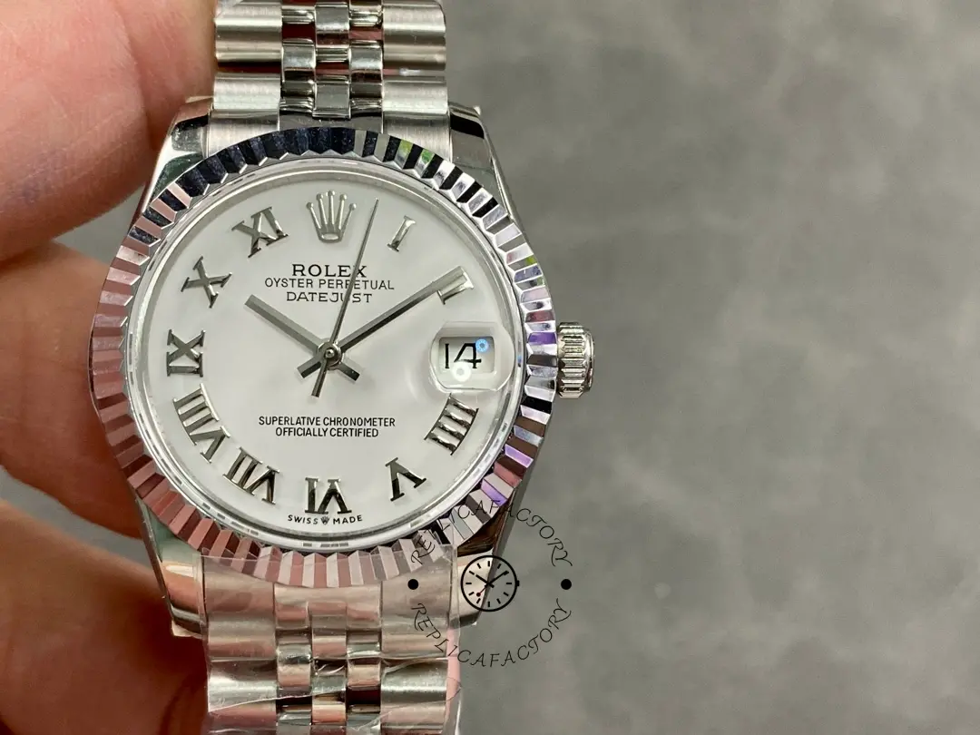 Rolex Datejust 31 White Roman Dial Fluted Bezel Jubilee 278274 0010 Ladies Watch
