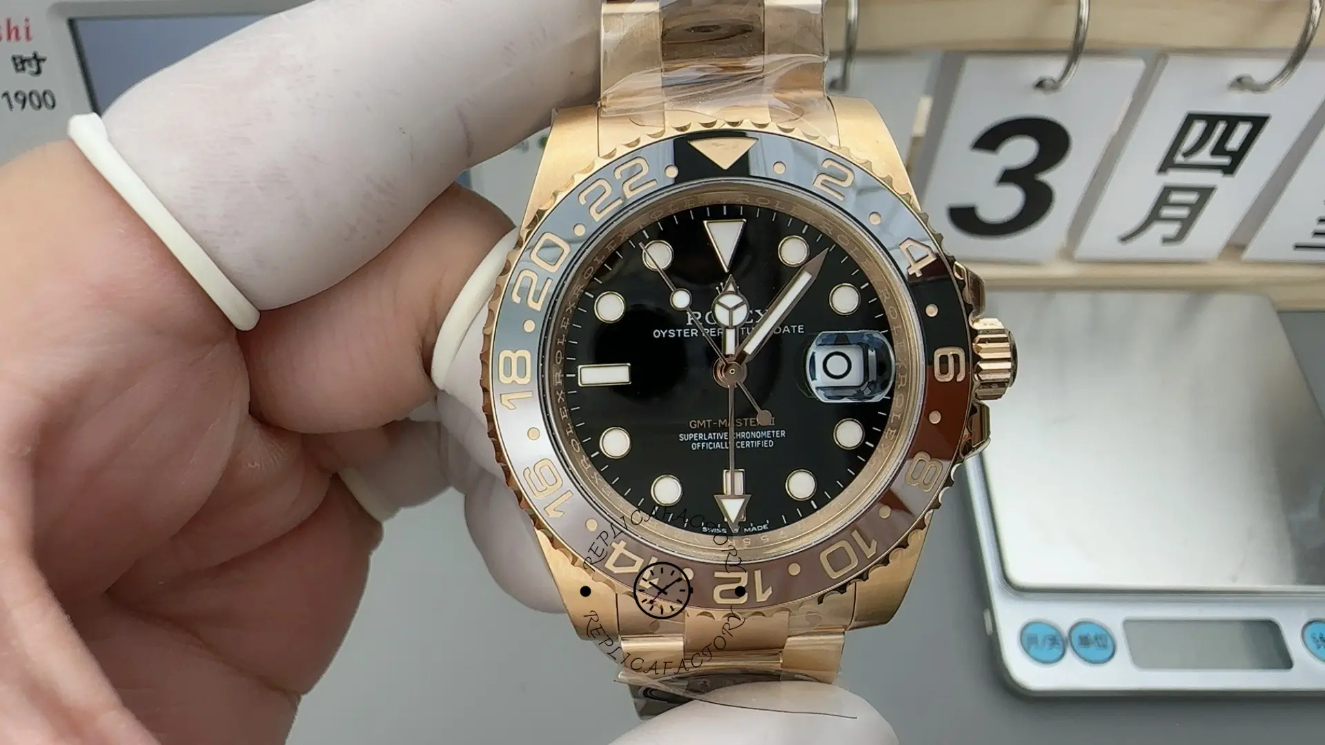 Rolex GMT-Master II 126715CHNR Black Dial Everose case 40MM Mens Replica Watch
