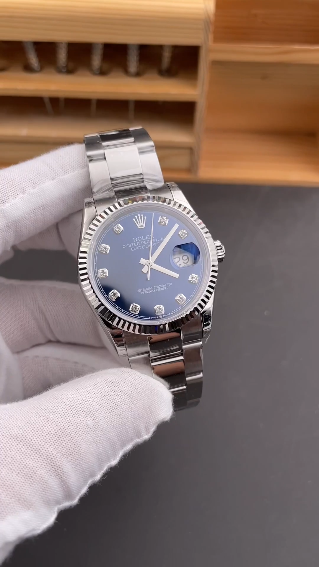 Rolex Datejust 126234 Blue Index Dial Stainless Steel 36MM Unisex Replica Watch