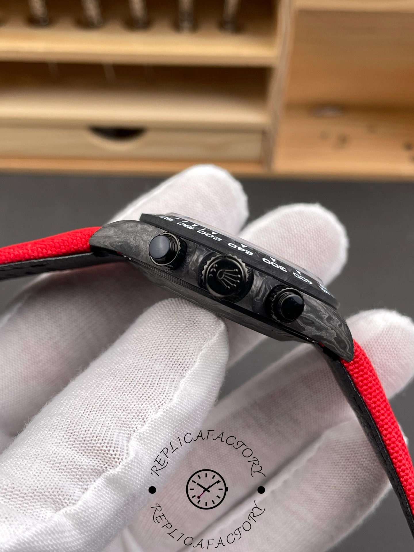 Rolex Daytona 4130 DIW Skeleton Dial Carbon Fiber Red Hands