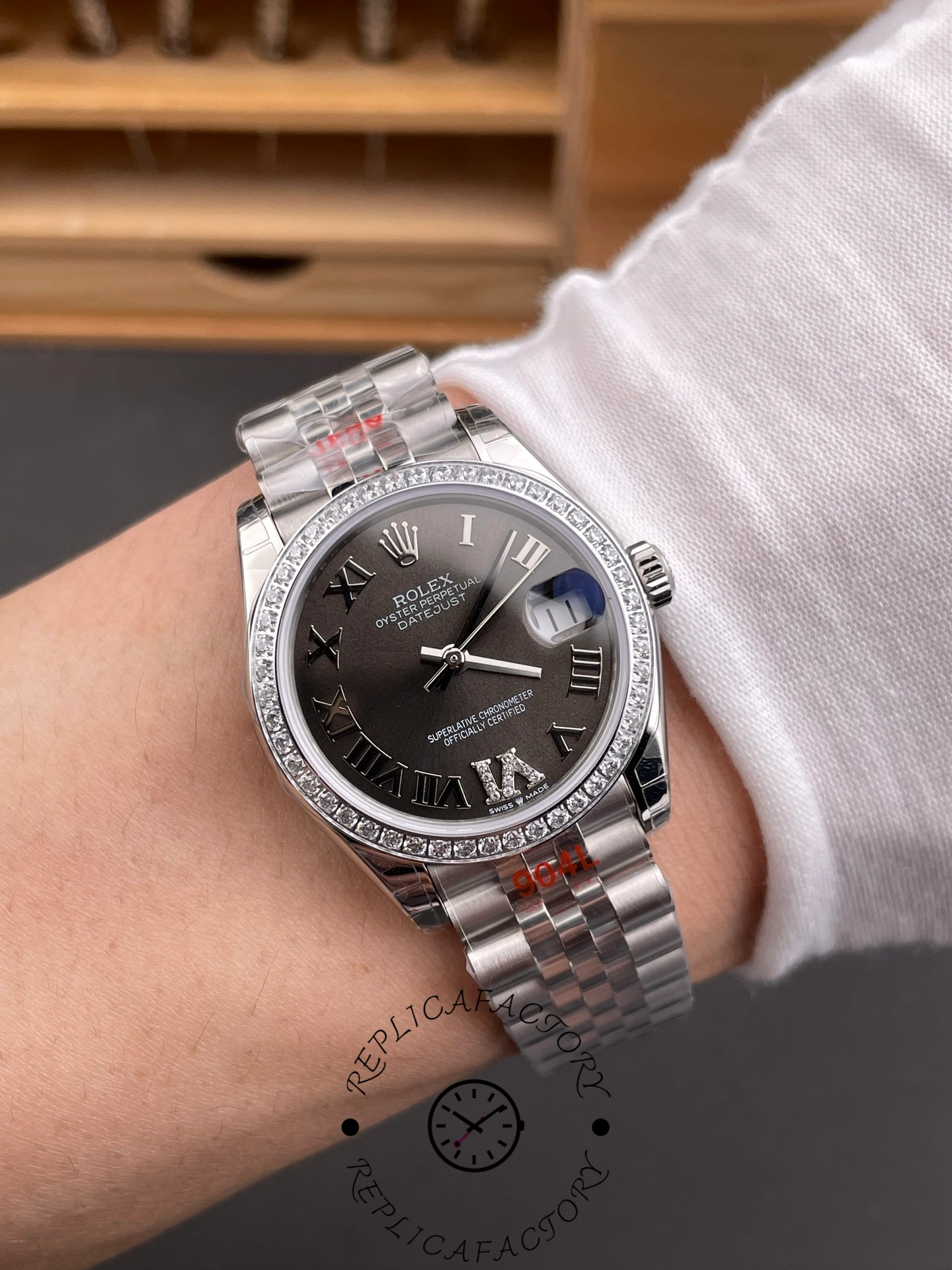 Rolex Lady Datejust 31mm Roman Black Dial 278384RBR 0002