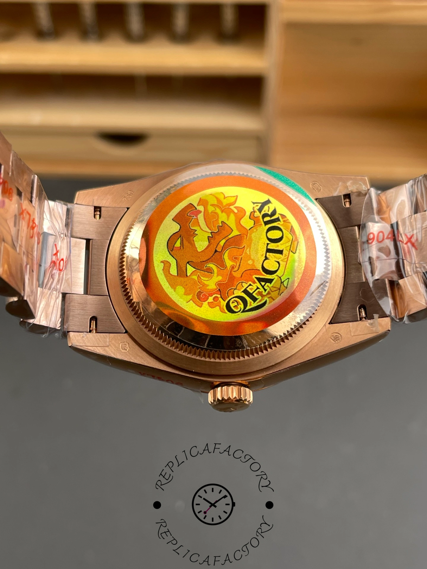 Rolex Day-Date 228235 Sundust Index Dial Fluted Bezel 40mm Mens Replica Watch
