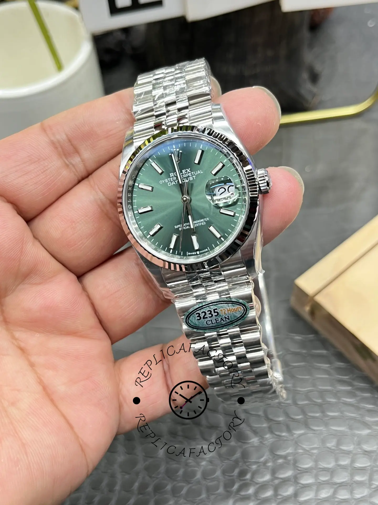 Rolex Datejust 126234 Stainless Steel Mint Green Dial 36MM Unisex Replica Watch