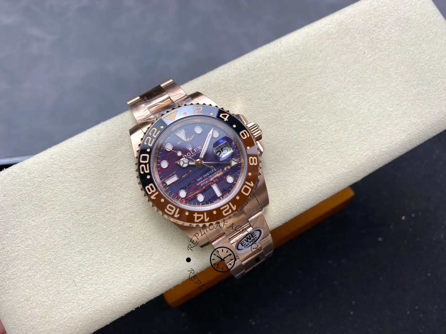 2025 Rolex GMT Master II 18k Everose Gold M126715CHNR 0002 Replica