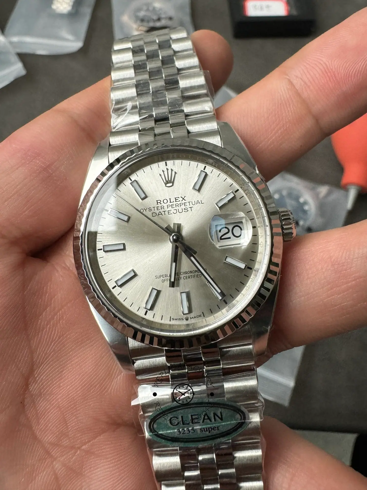 Rolex Datejust 126234 Fluted Bezel Silver Index Dial 36MM Unisex Replica Watch