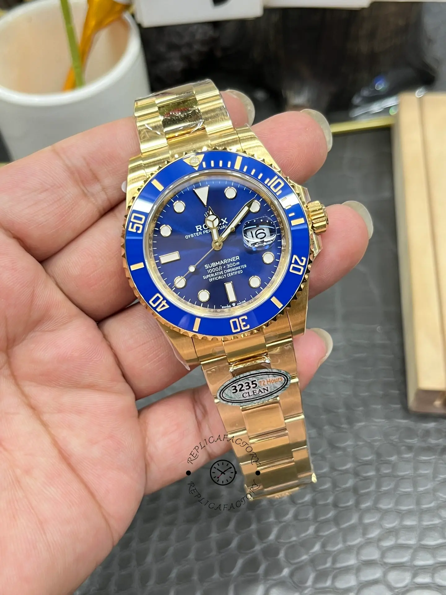 Rolex Submariner 126618LB Yellow Gold Blue Dial 41mm Mens Replica Watch