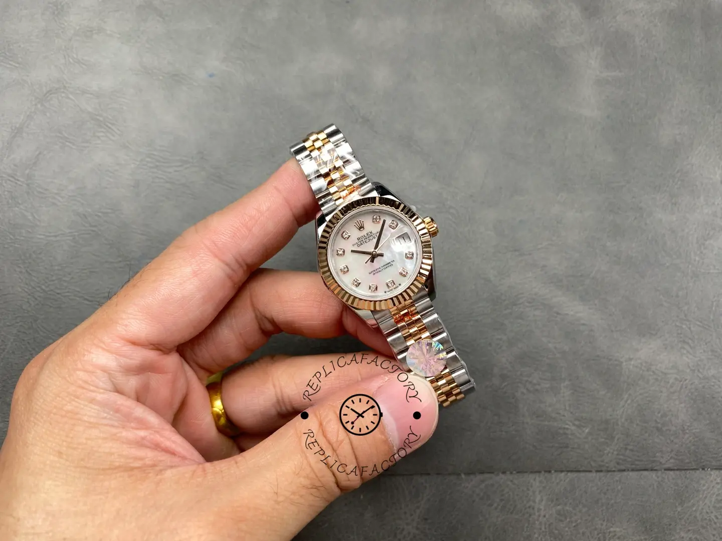 Rolex Datejust 28mm Stainless Steel and Everose Gold 279171 0013 Mop Diamond Jubilee