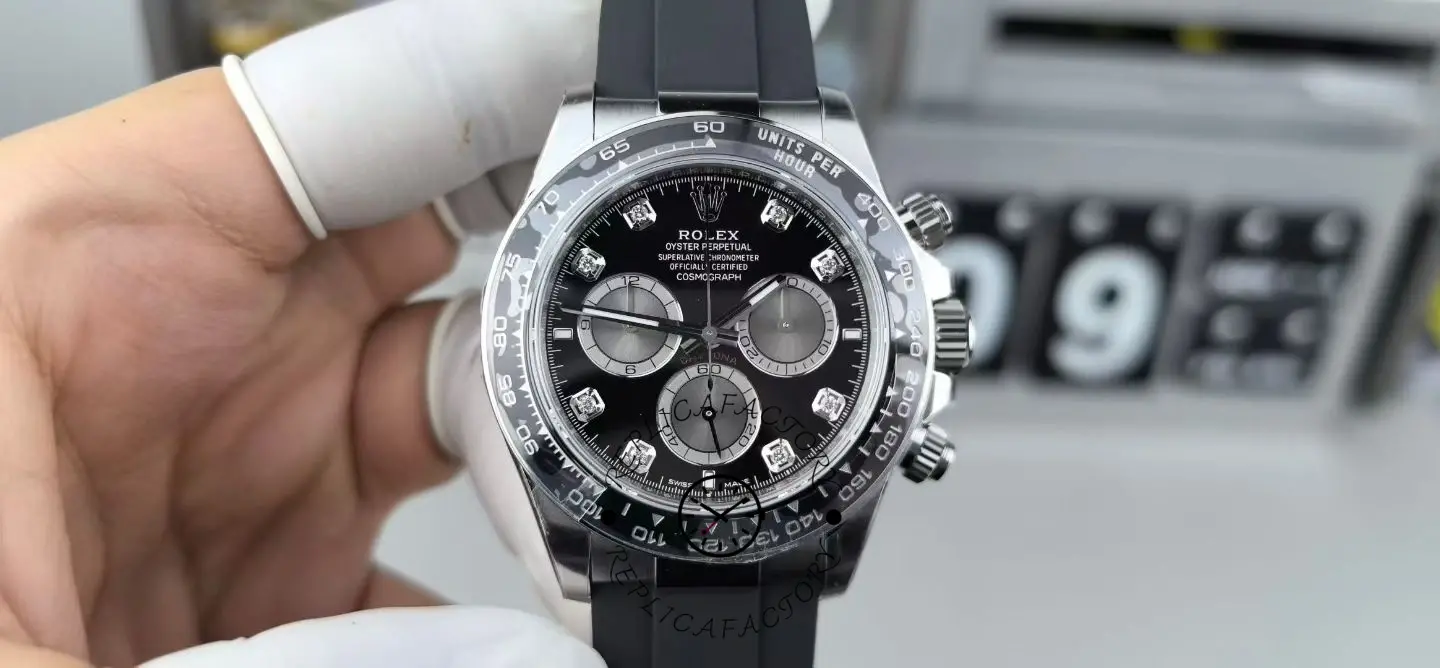 Rolex Cosmograph Daytona White Gold 126519LN 0004 Bright Black Steel Diamond