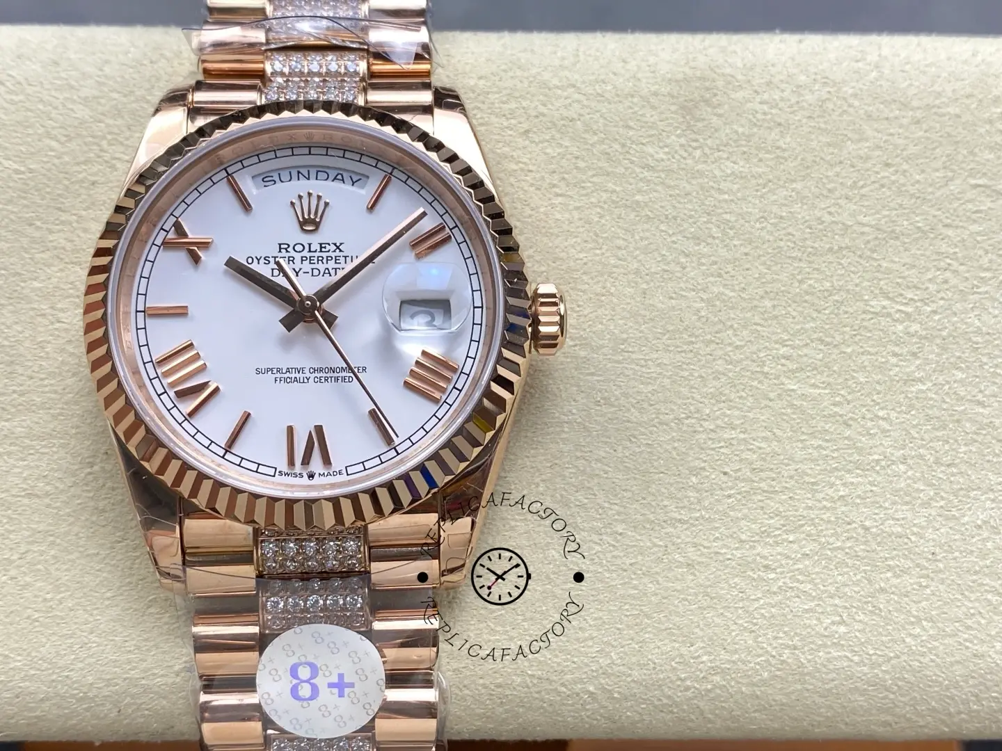 Rolex Day-Date 36 Automatic White Roman Dial Replica 128235 0071