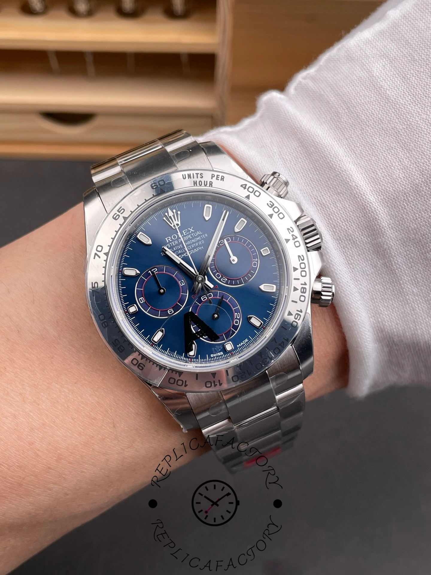 Rolex Cosmograph Daytona 116509 Blue Index Dial 40MM Mens Replica Watch