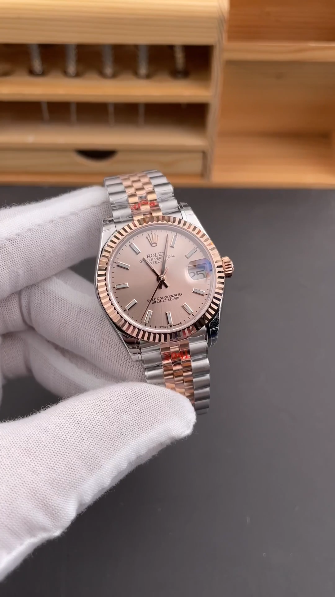 Rolex Datejust 31mm Stainless Steel and Rose Gold m278271 0010 Rose Index Jubilee ladies watch