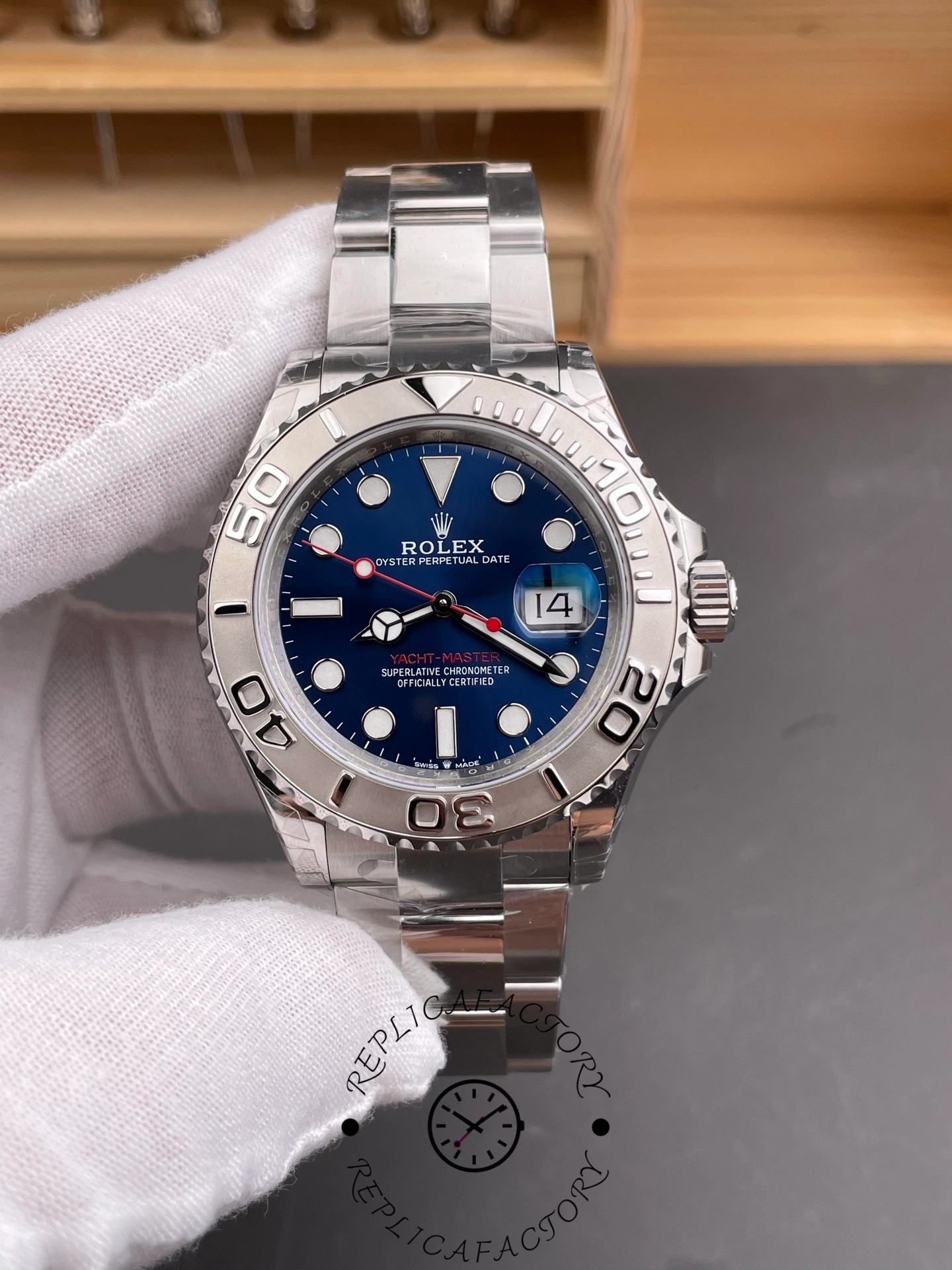 Rolex Yacht-Master 126622 Platinum Bezel Blue Dial 40MM Mens Replica Watch