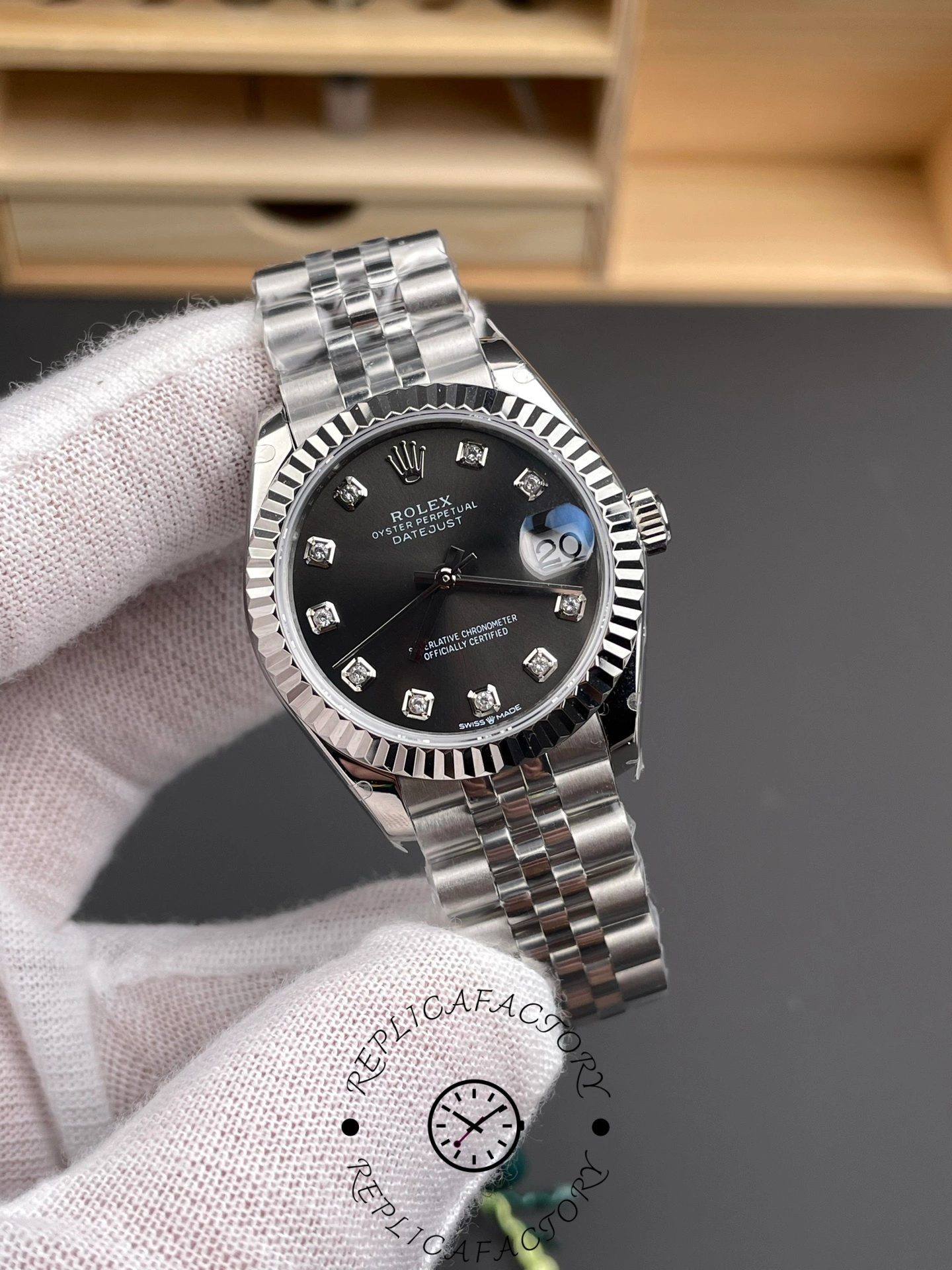 Rolex Datejust 278274 0008 Dark Grey 31mm Dial Jubilee Women's Watch
